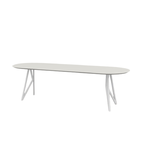 Studio HENK tafel Butterfly Plat ovaal - wit frame, HPL Fenix bianco kos
