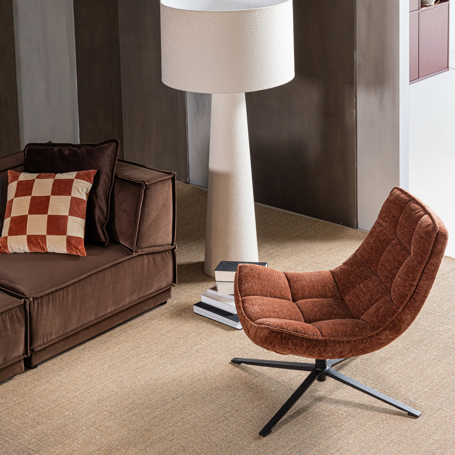 Maudi draaifauteuil chenille structuur groen