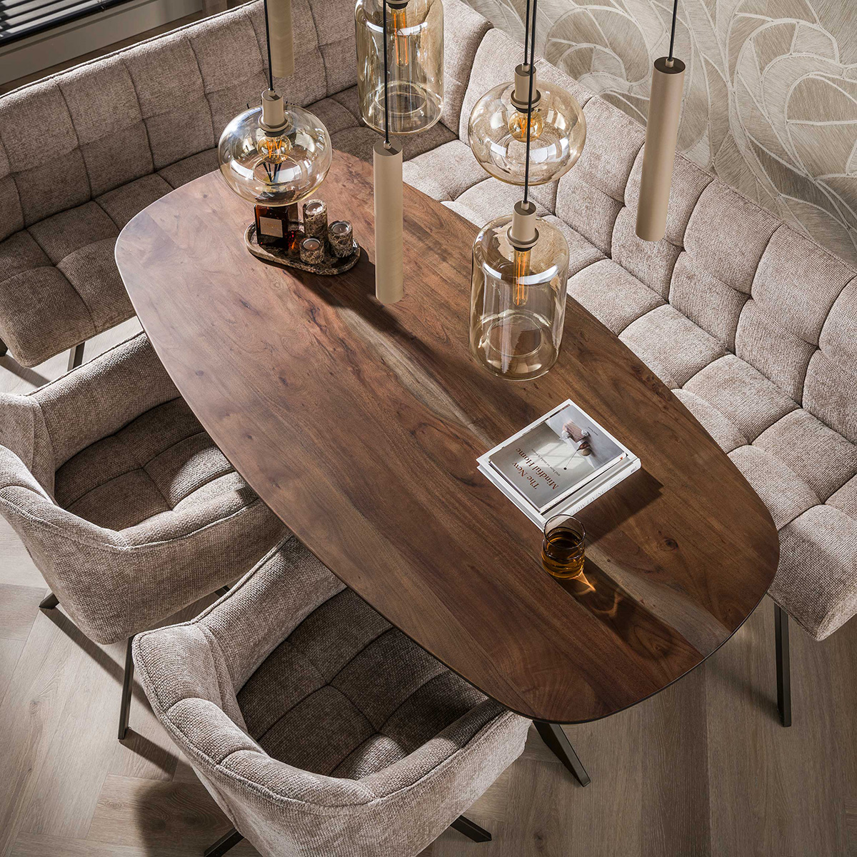 Eetkamertafel Deens Ovaal Kopenhagen Bruin