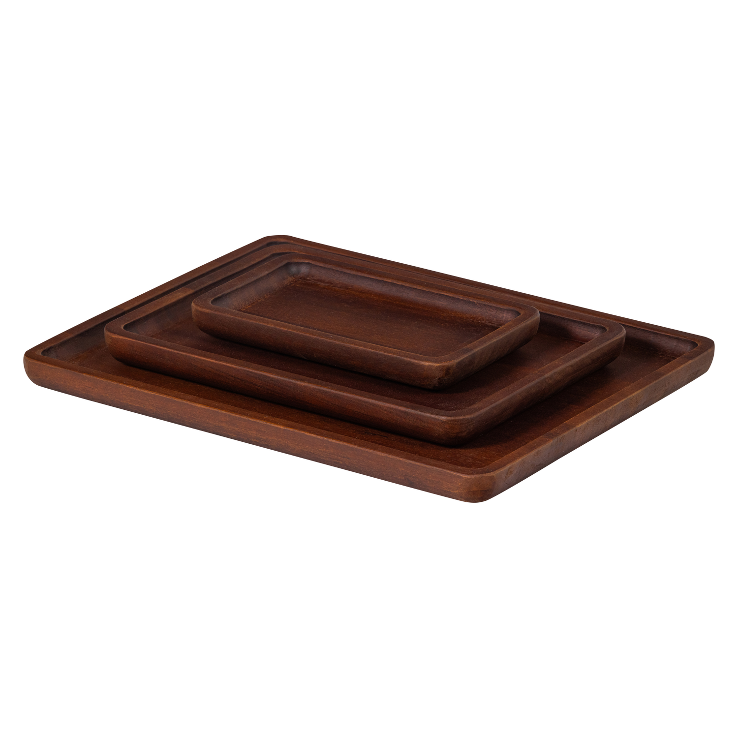 Trayla dienblad mangohout bruin - set van 3