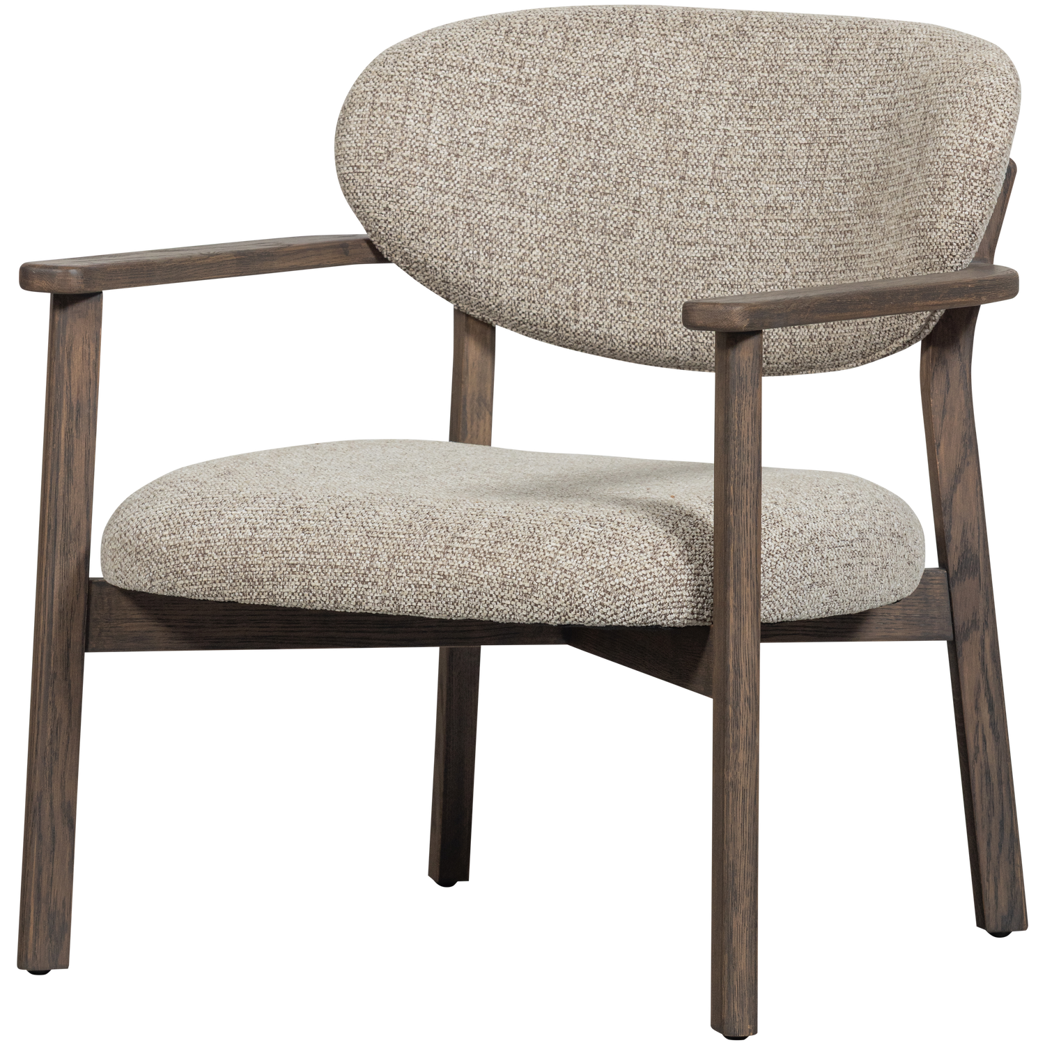 Udar fauteuil naturel met houten frame naturel
