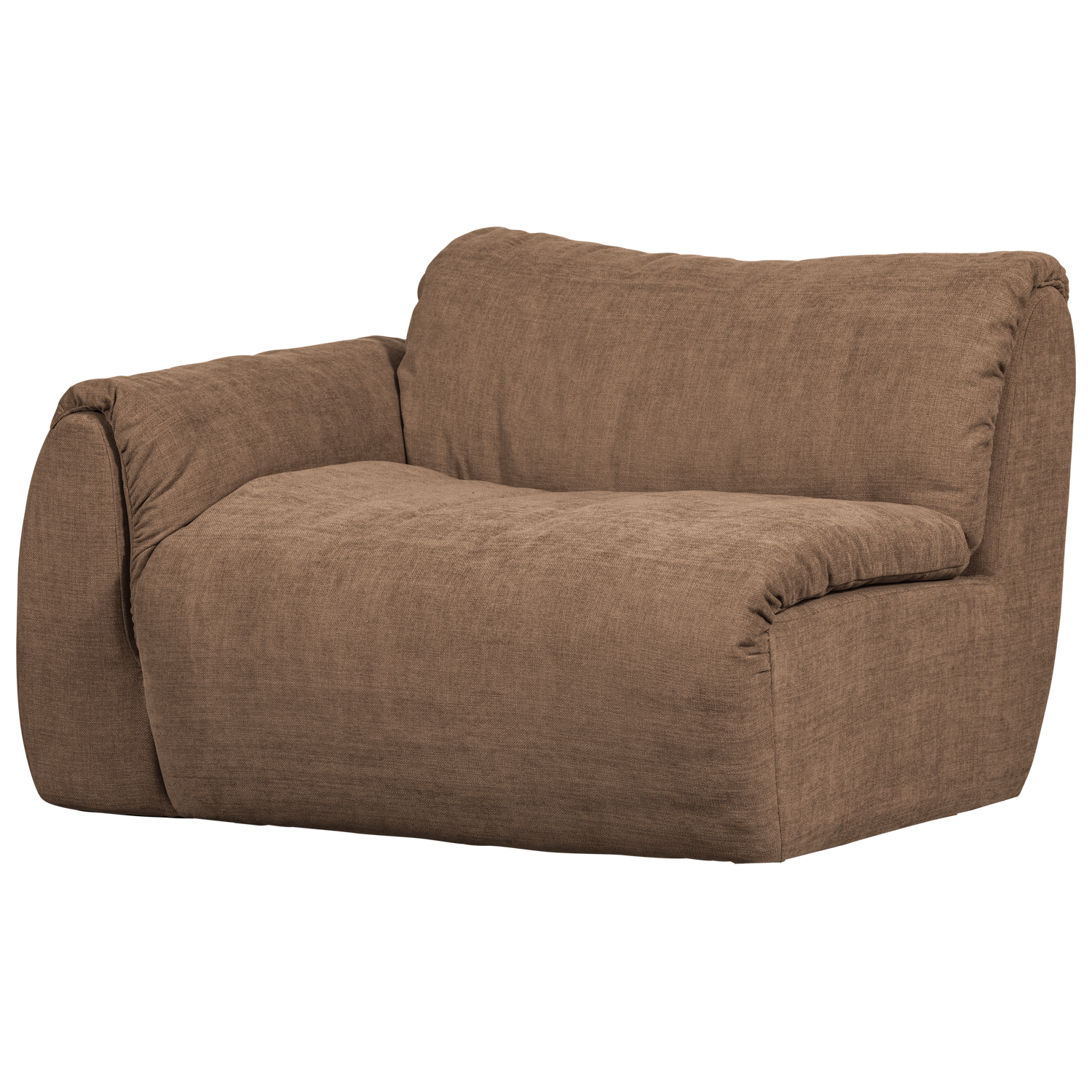 Baggy 1-zits element met arm links geweven chenille oudroze