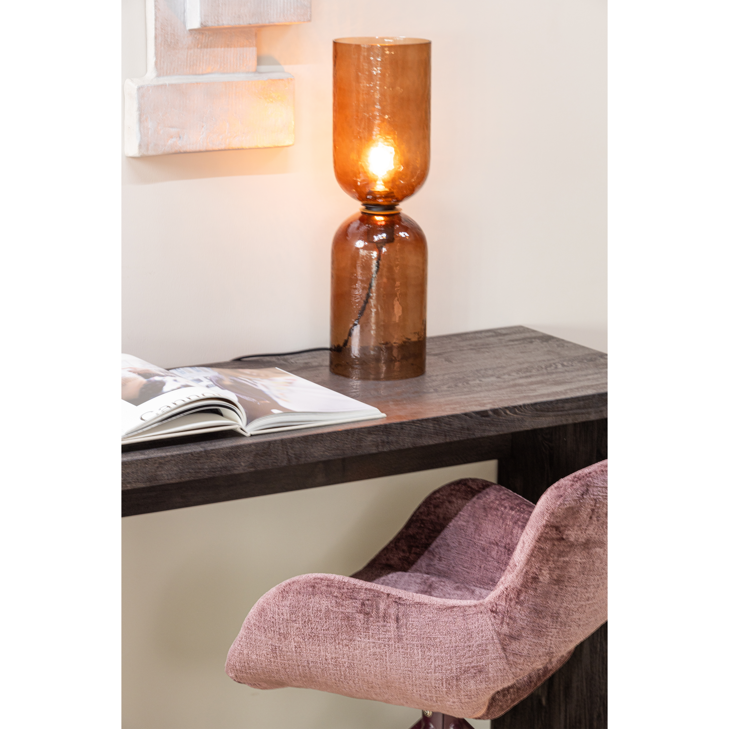 Maan sidetable mdf donkerbruin