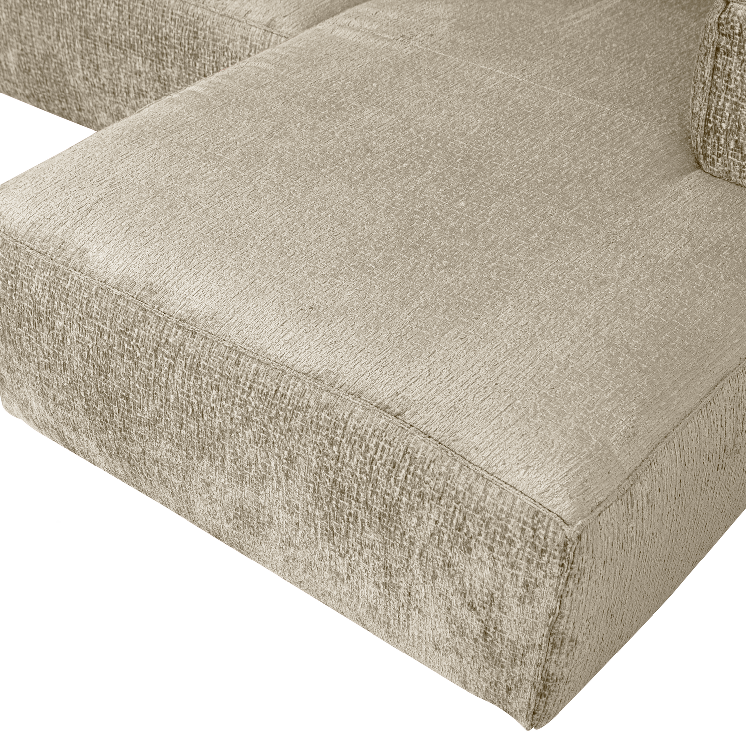 Bean hoekbank rechts chenille velvet taupe