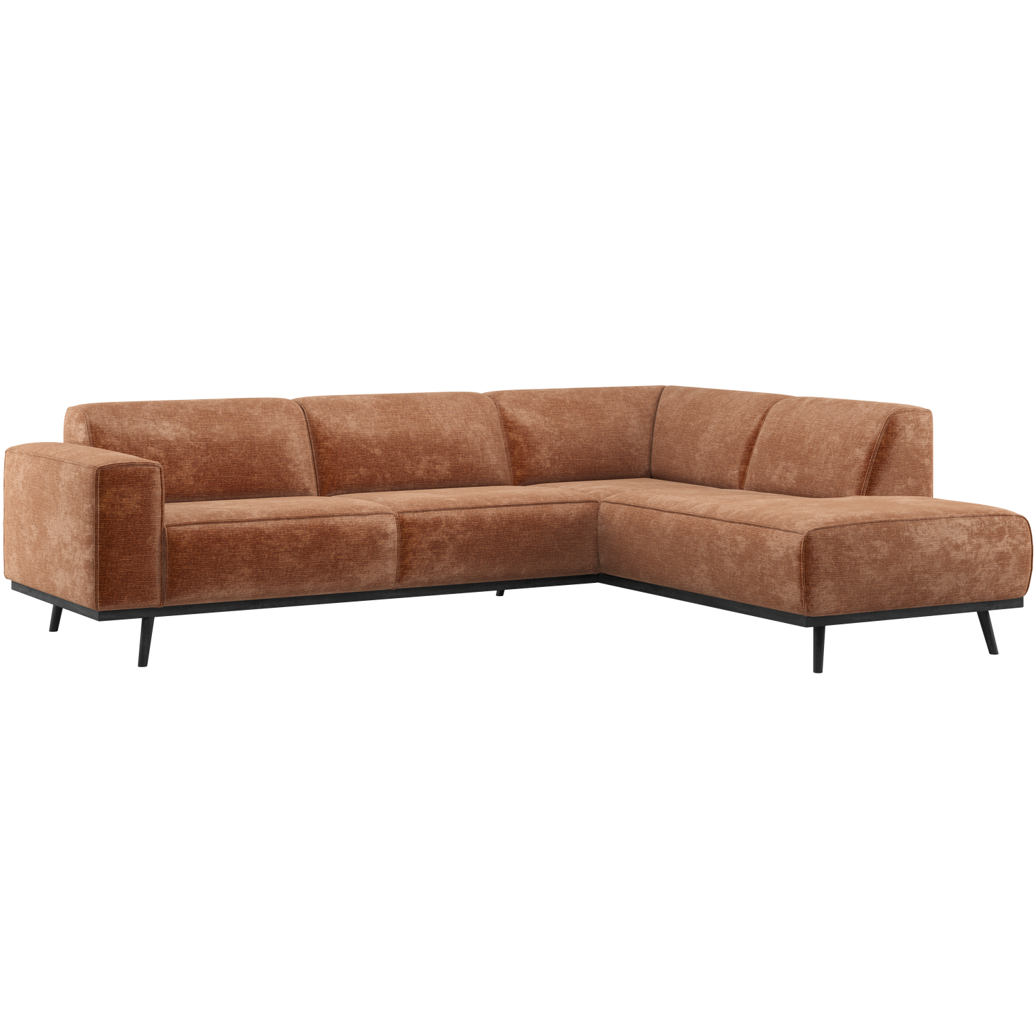 Statement hoekbank rechts chenille velvet terra