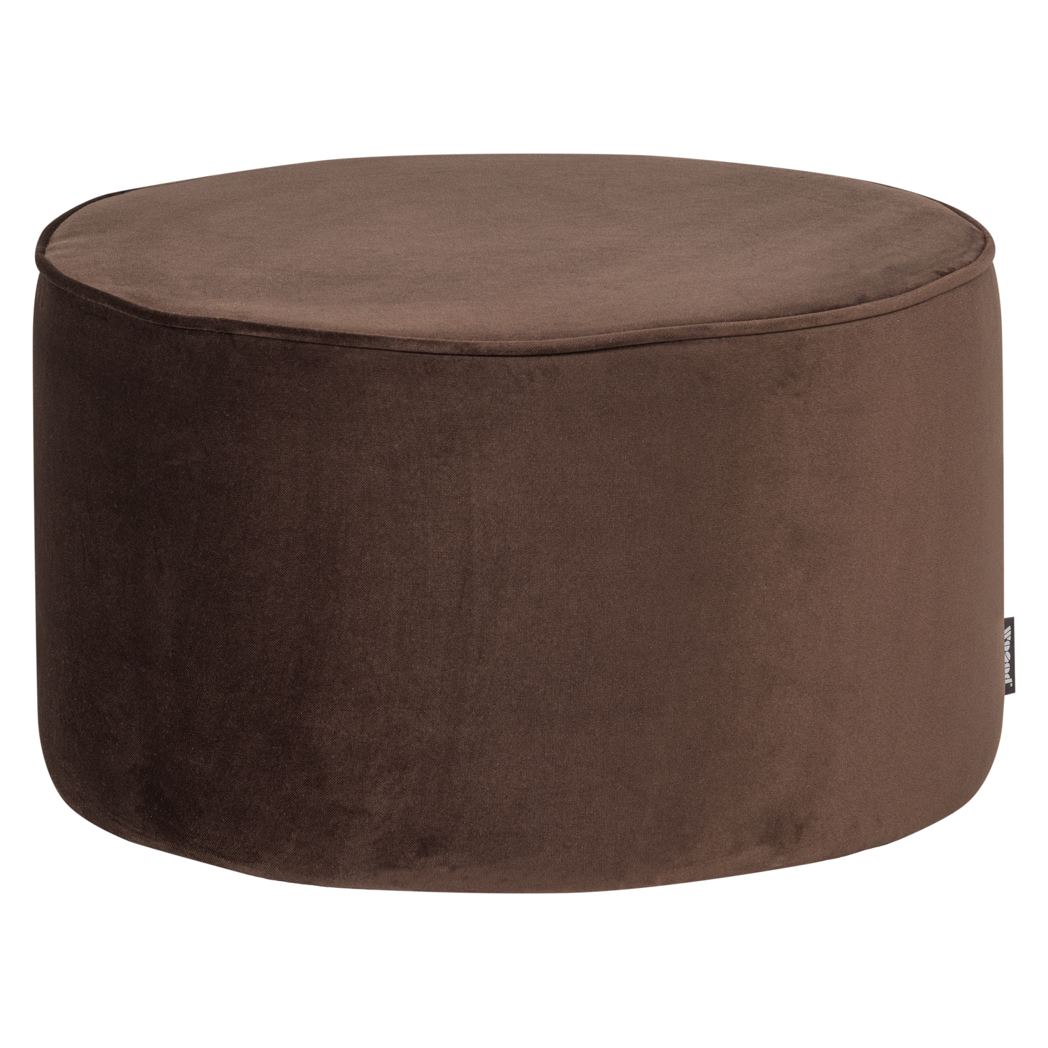 Sara poef laag 36xo60 cm velvet donkerbruin [fsc]