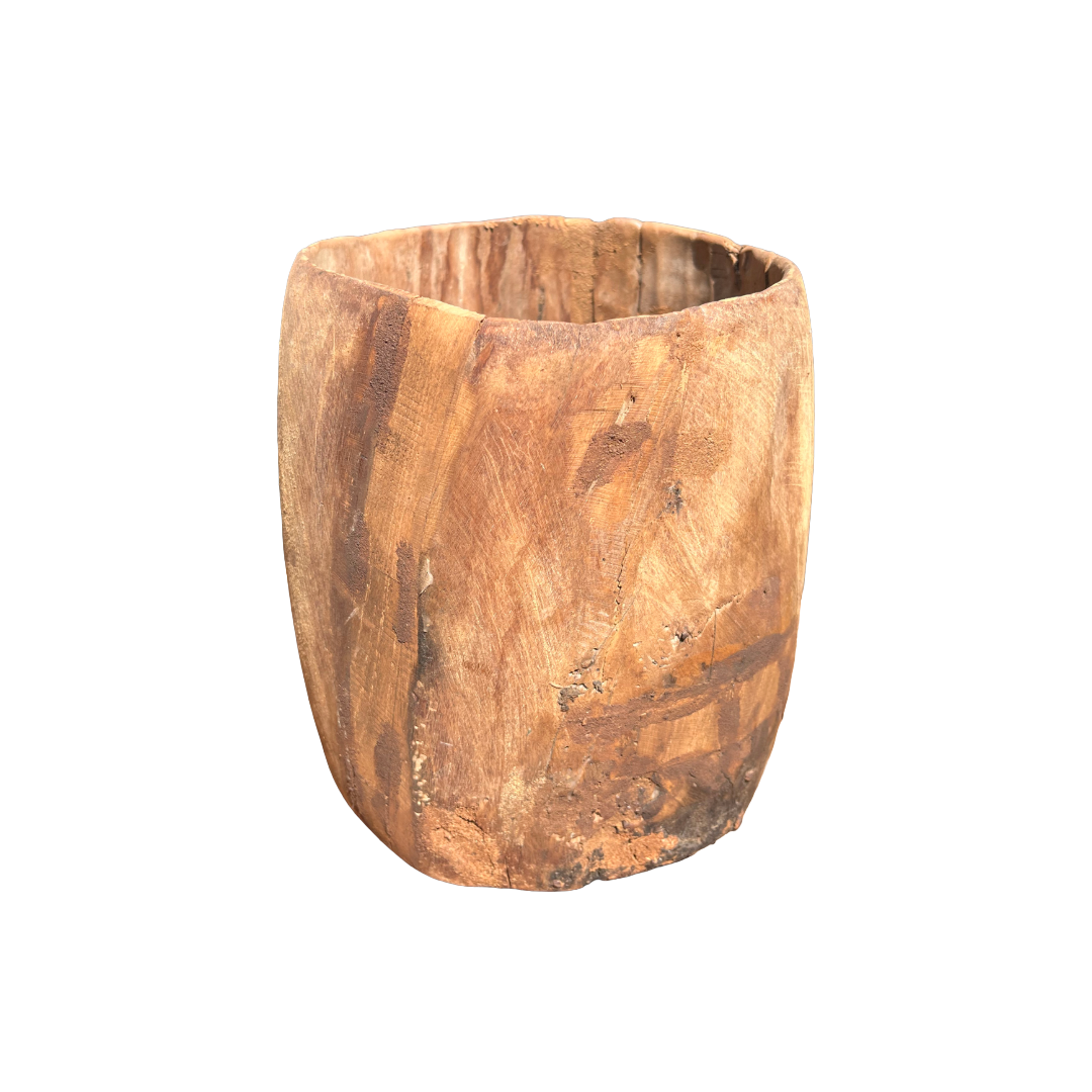 Oude houten pot uniek item