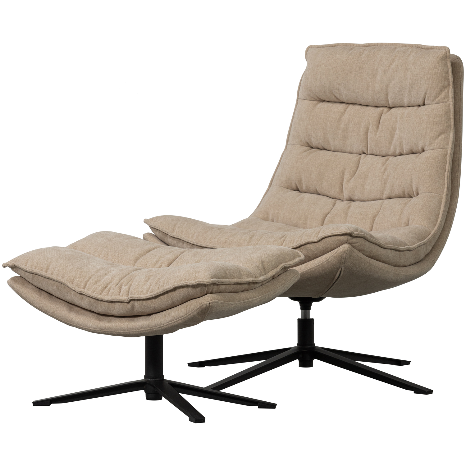 Kube draaifauteuil met hocker bruin