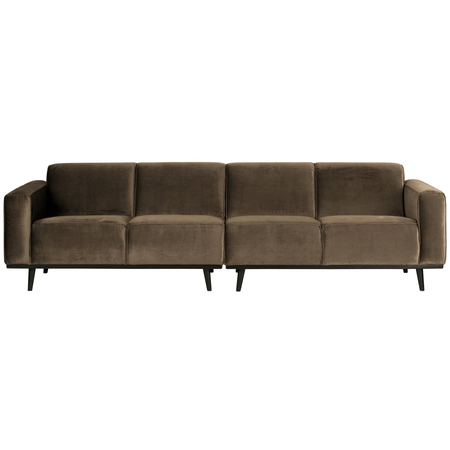 Statement 4-zits bank 280 cm chenille velvet perzikroze