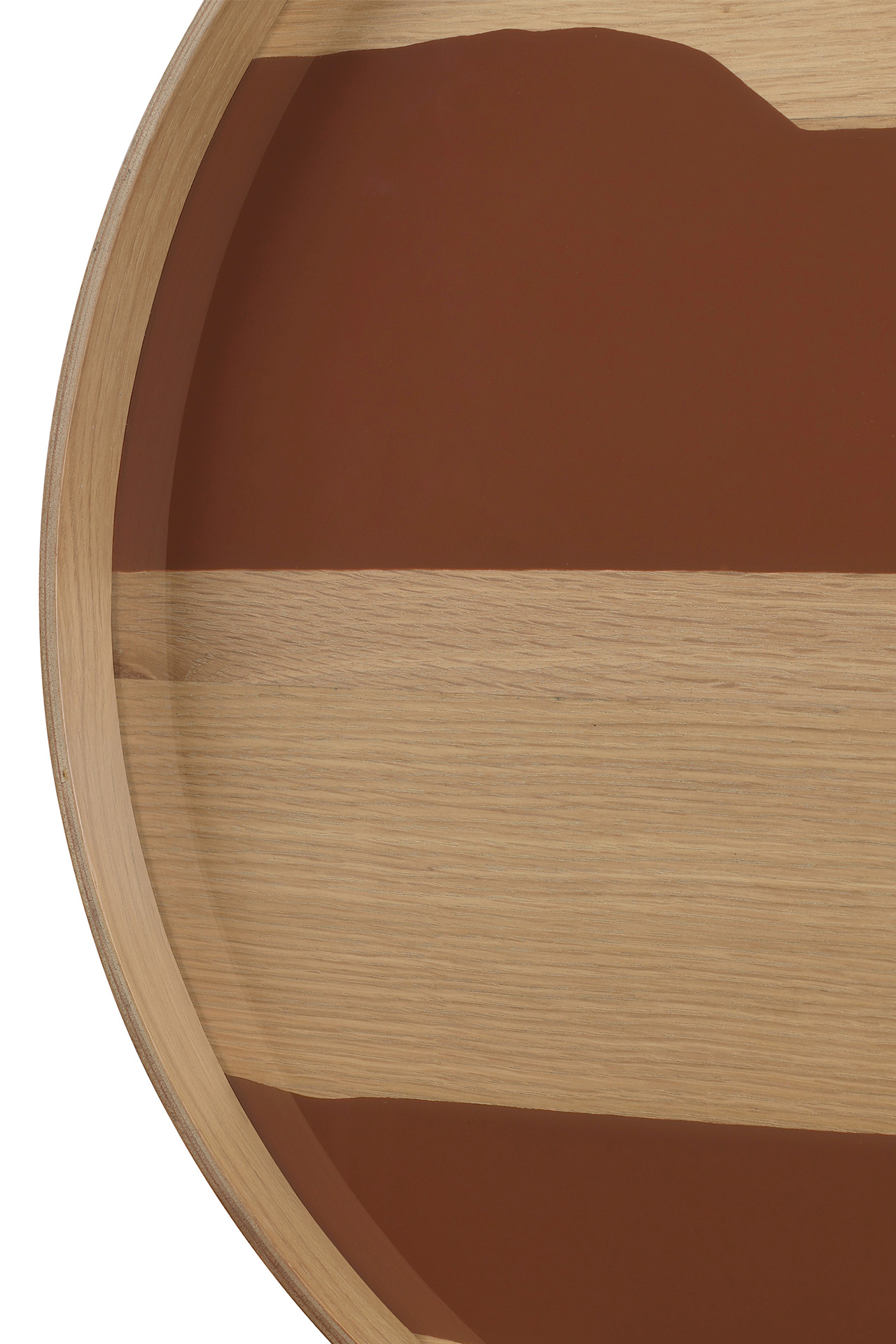 Second Nature glazen dienblad rond  - auburn