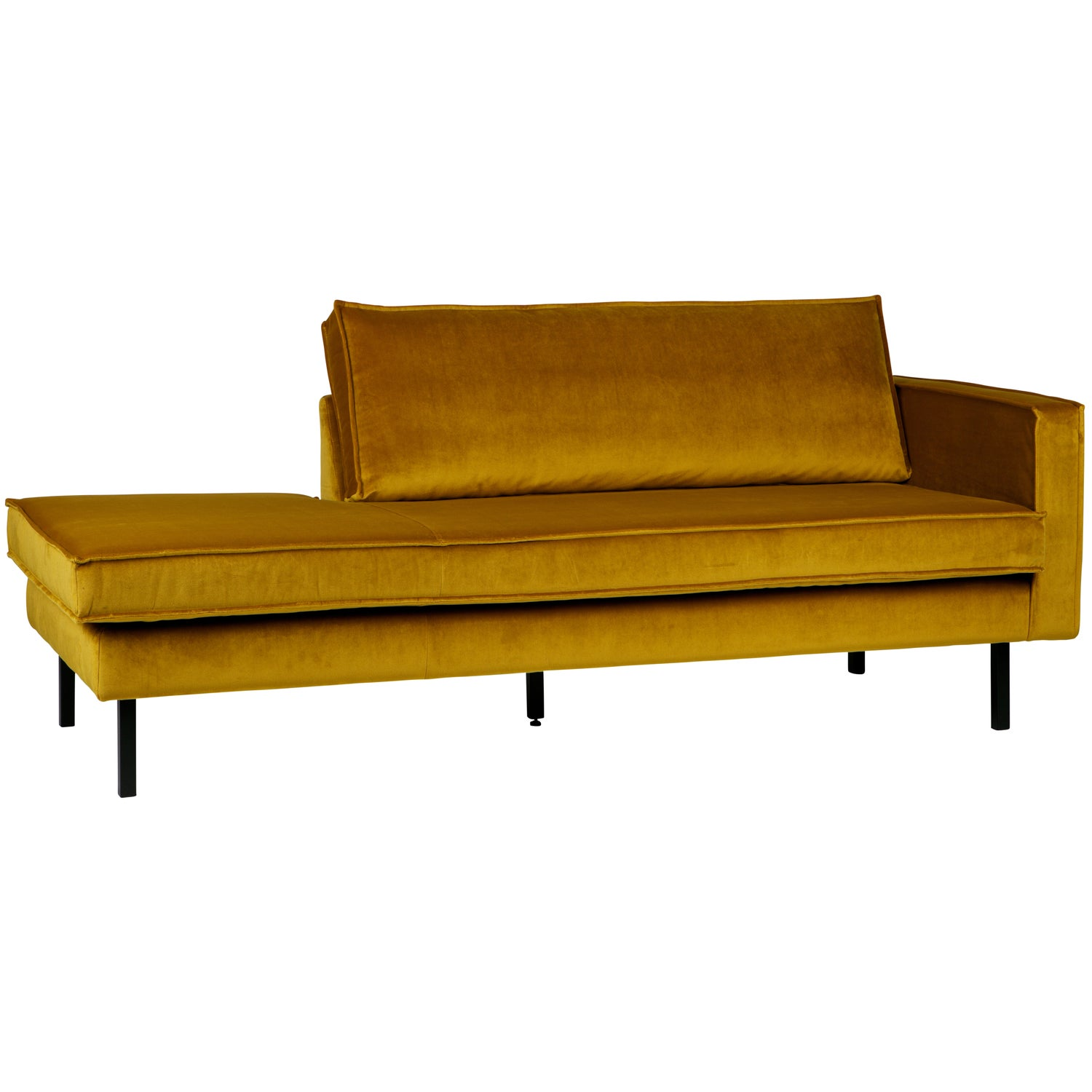 Rodeo daybed rechts ribstof bruin