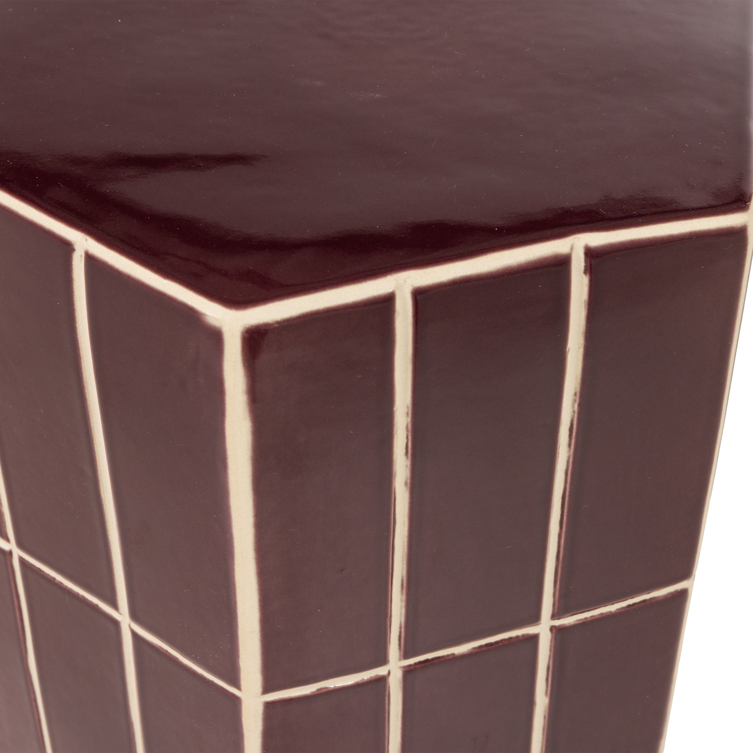 Plu decoratieve bijzettafel 42x30x26 cm keramiek paars