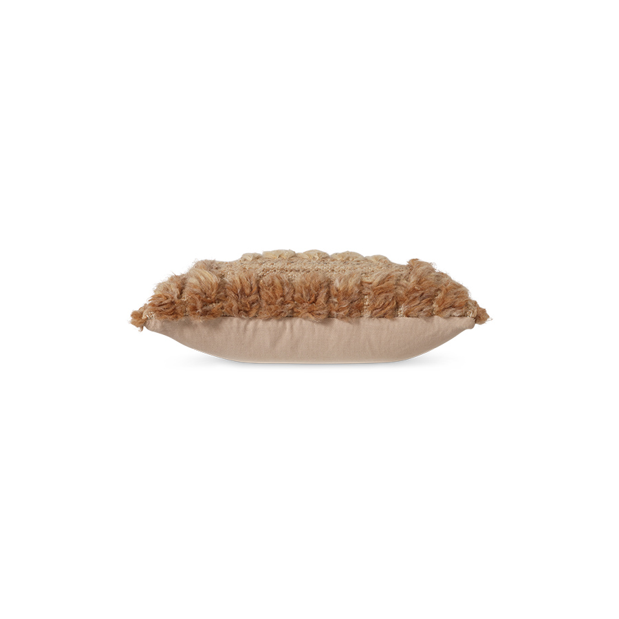 Natural furry cushion (40x25cm)