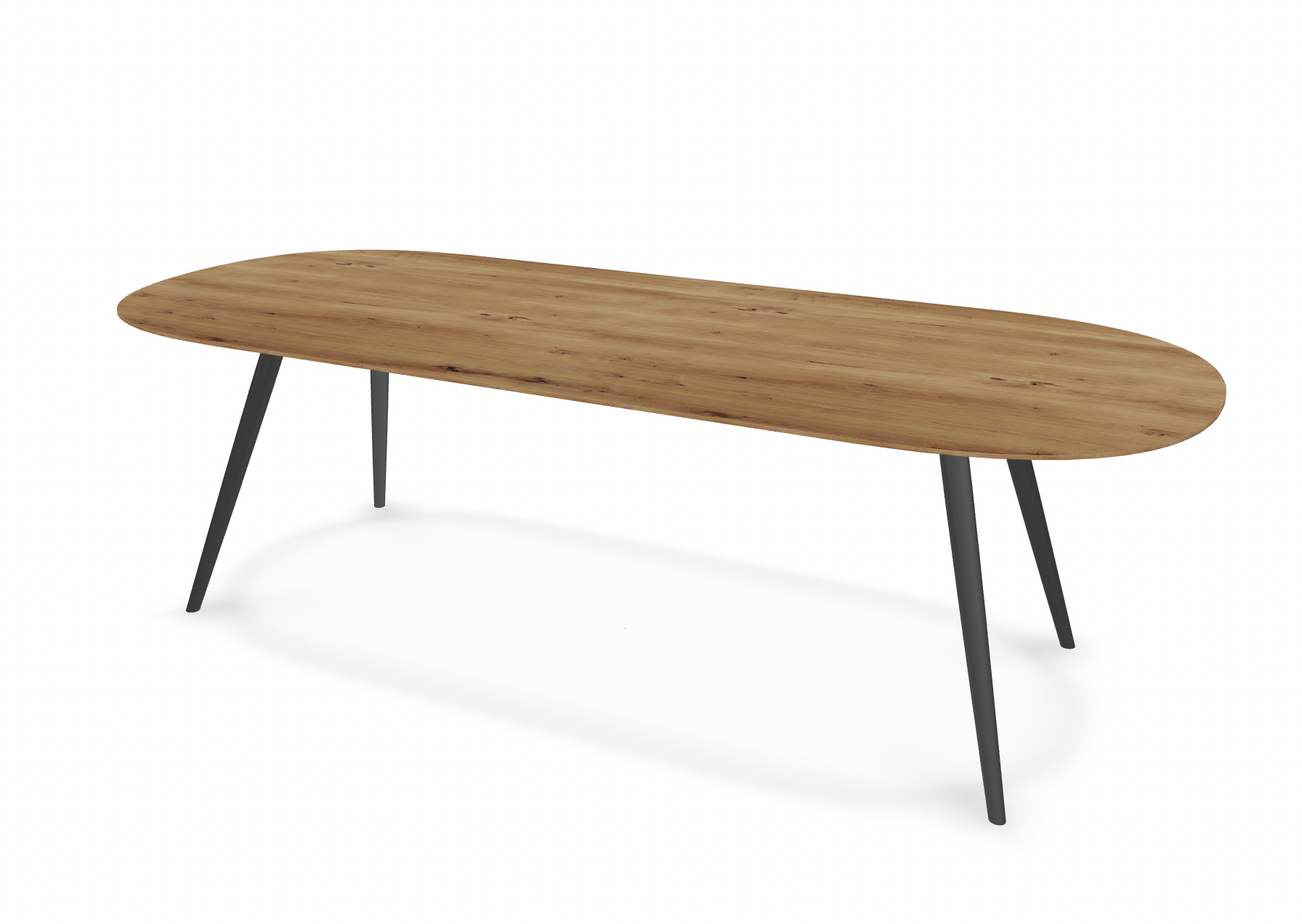 They &amp; Me eettafel Joy – plat ovaal – eiken rustiek olie - onderstel RAL9017 verkeerszwart