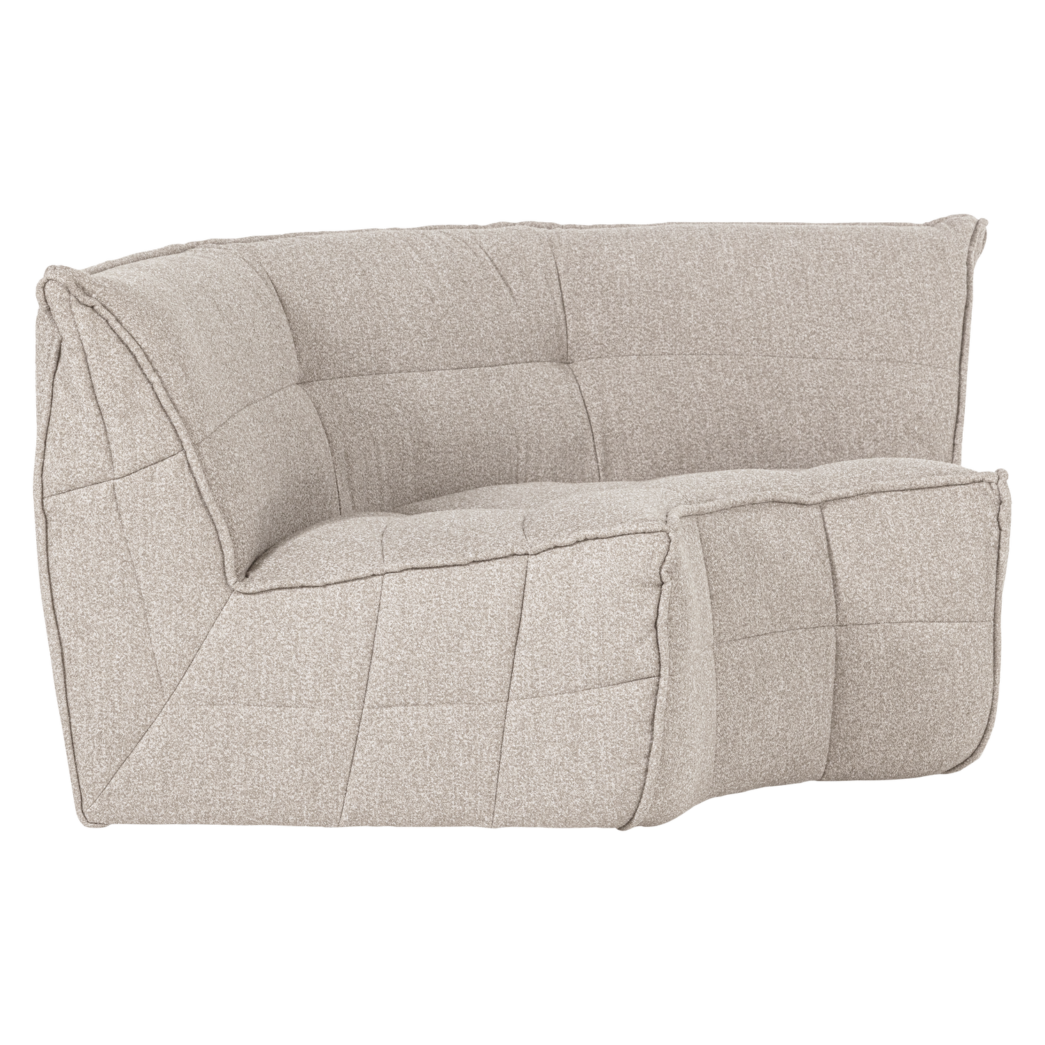 Cluster hoekelement boucle warm grijs