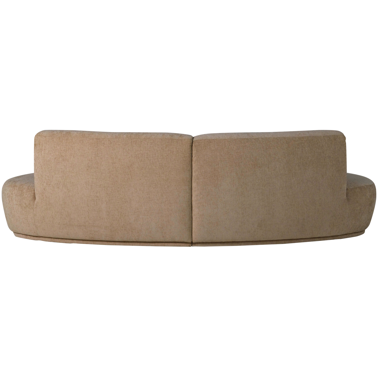 Batavier half ronde bank 4-zits velvet lichtbruin melange