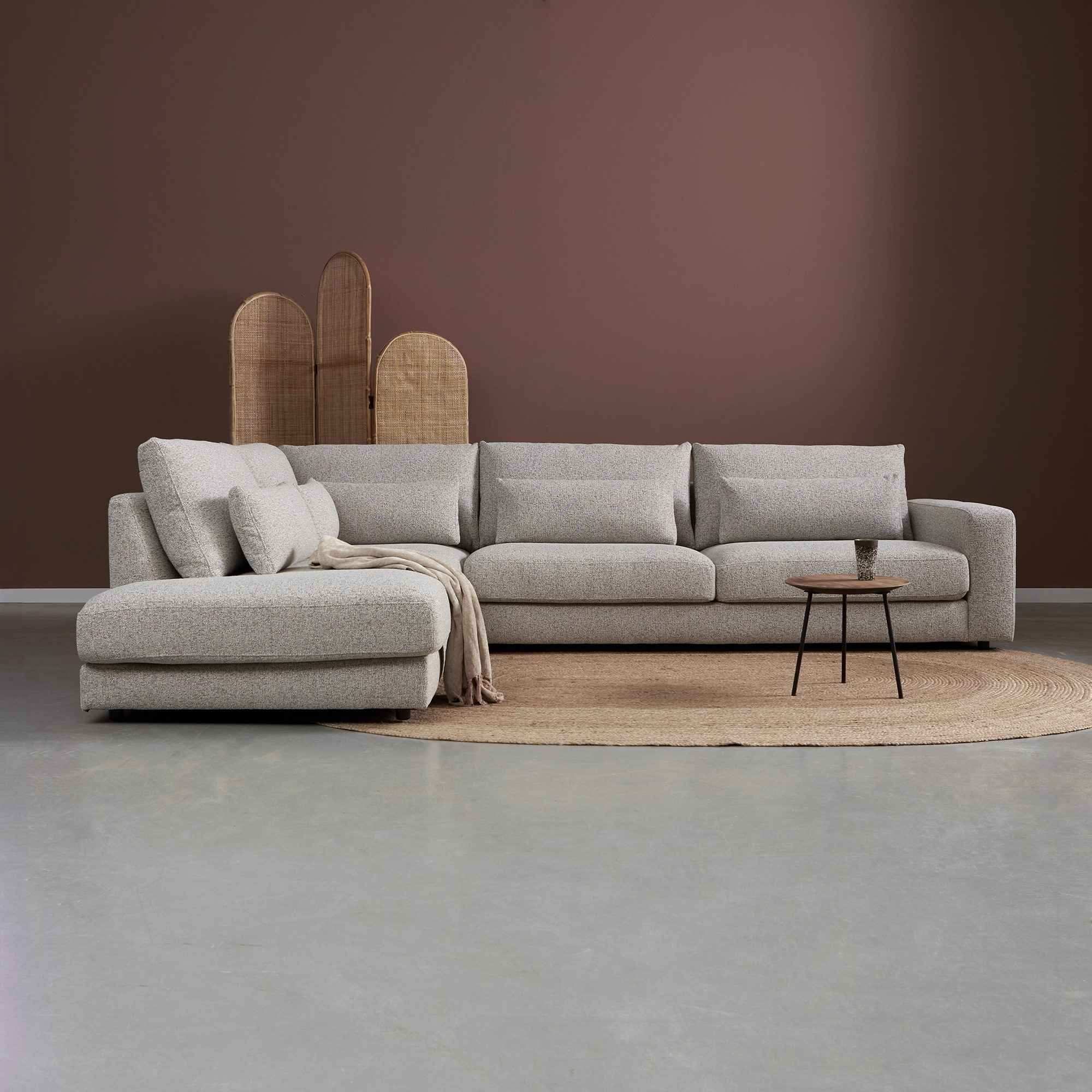 Hoekbank Lusaro Lichtgrijs Ottoman