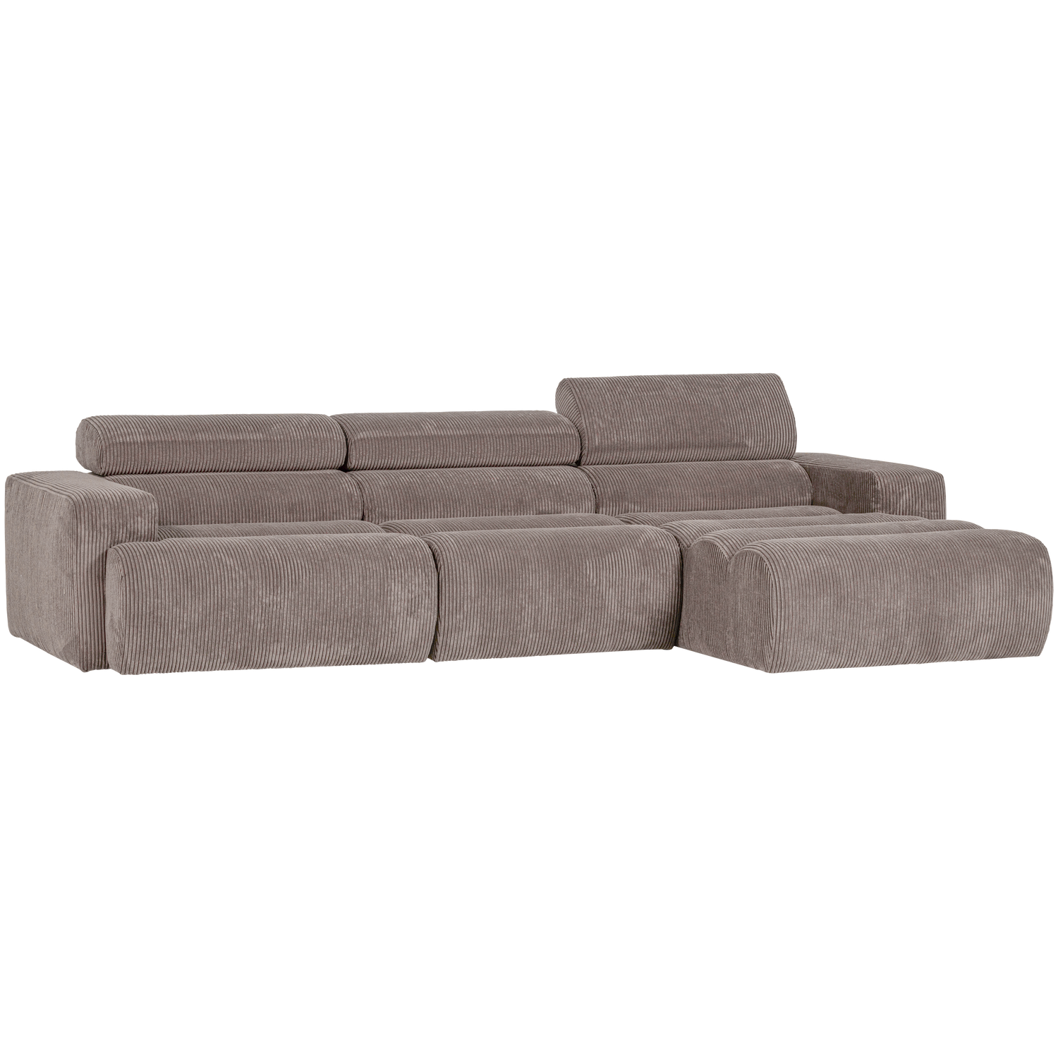Novi chaise longue bank rechts donkerbruin melange