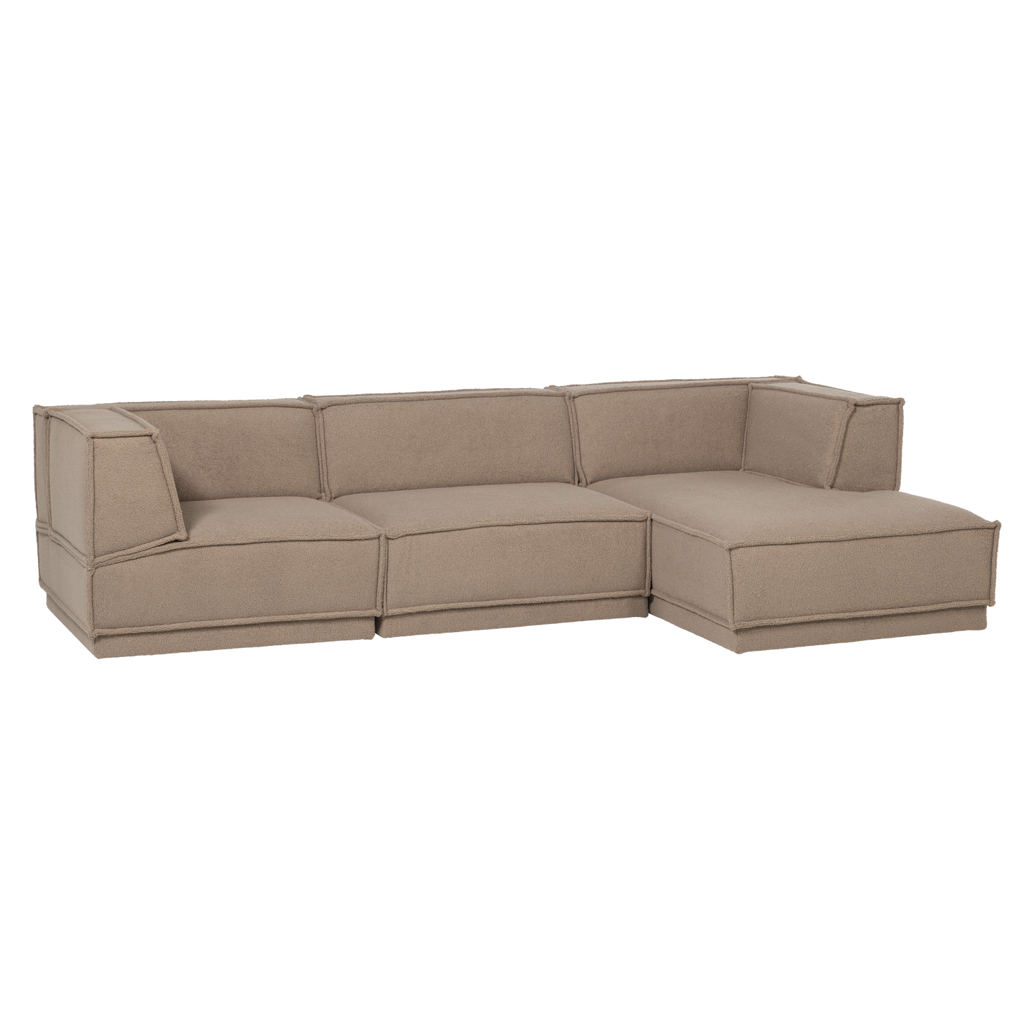 Manu chaise longue bank rechts velvet bruin [fsc]