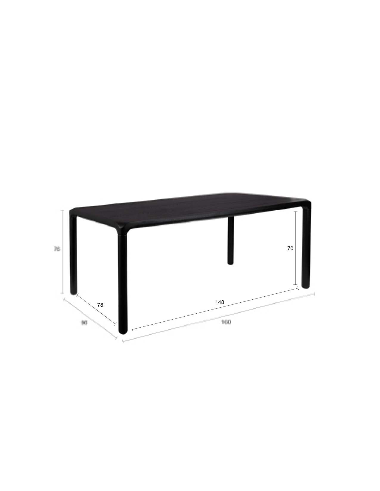 Zuiver Storm Eettafel Zwart