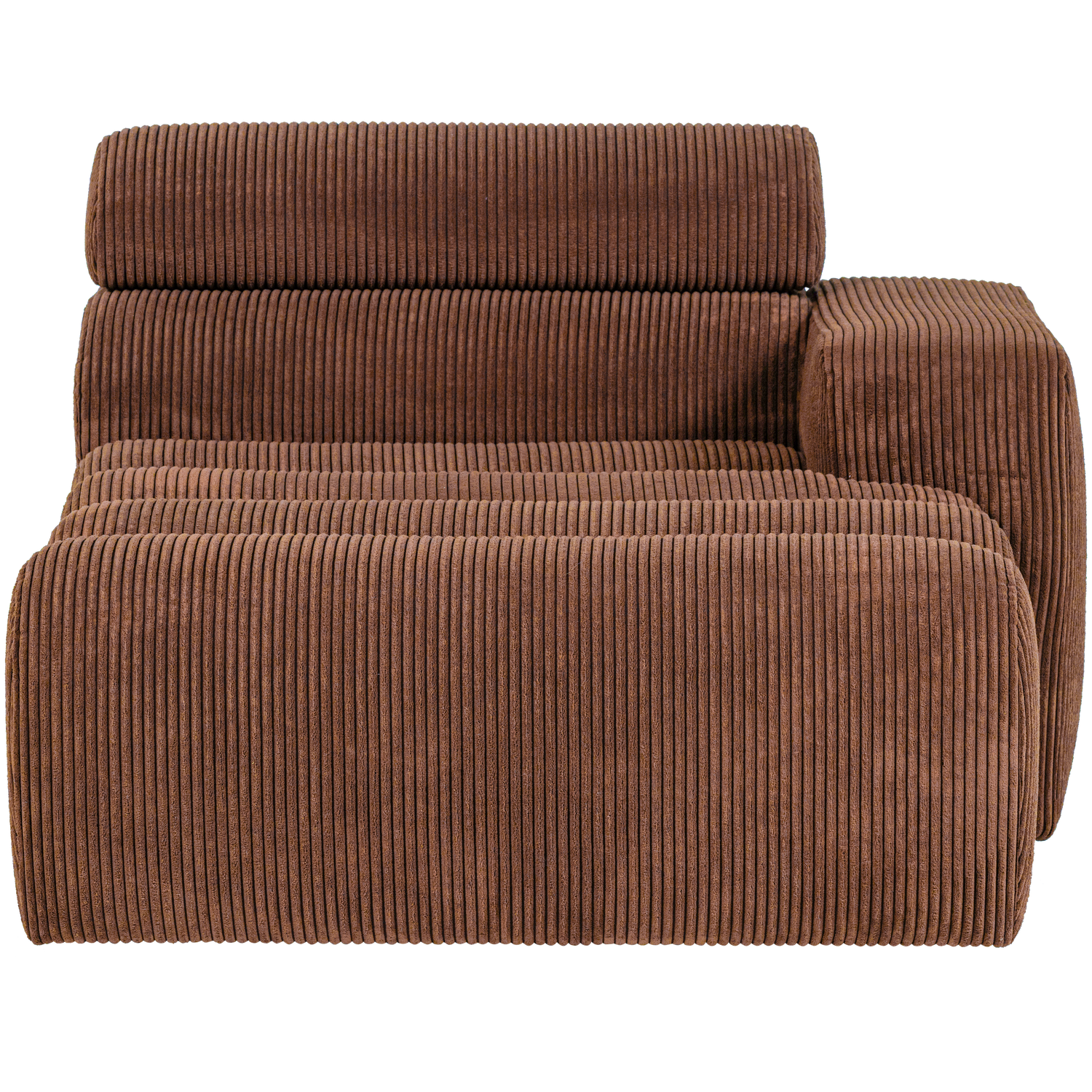 Novi chaise longue element arm rechts boucle karamelbruin