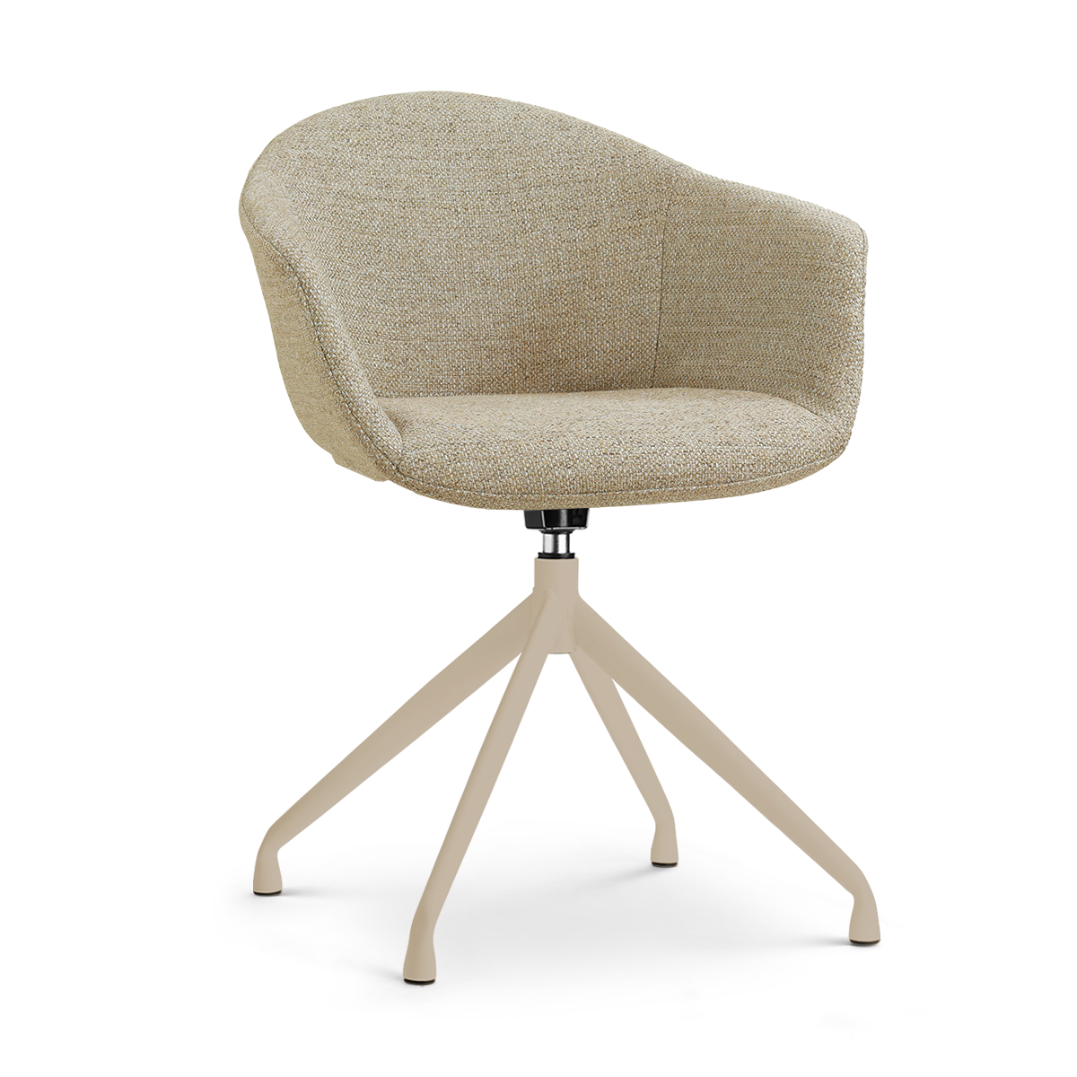 Draaibare eetkamerstoel Nola-Otis met armleuningen - beige onderstel