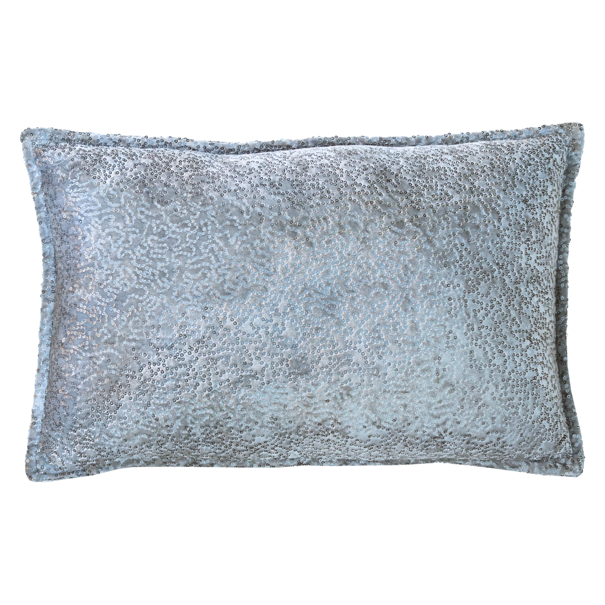 Kussen velours glitter licht grijs