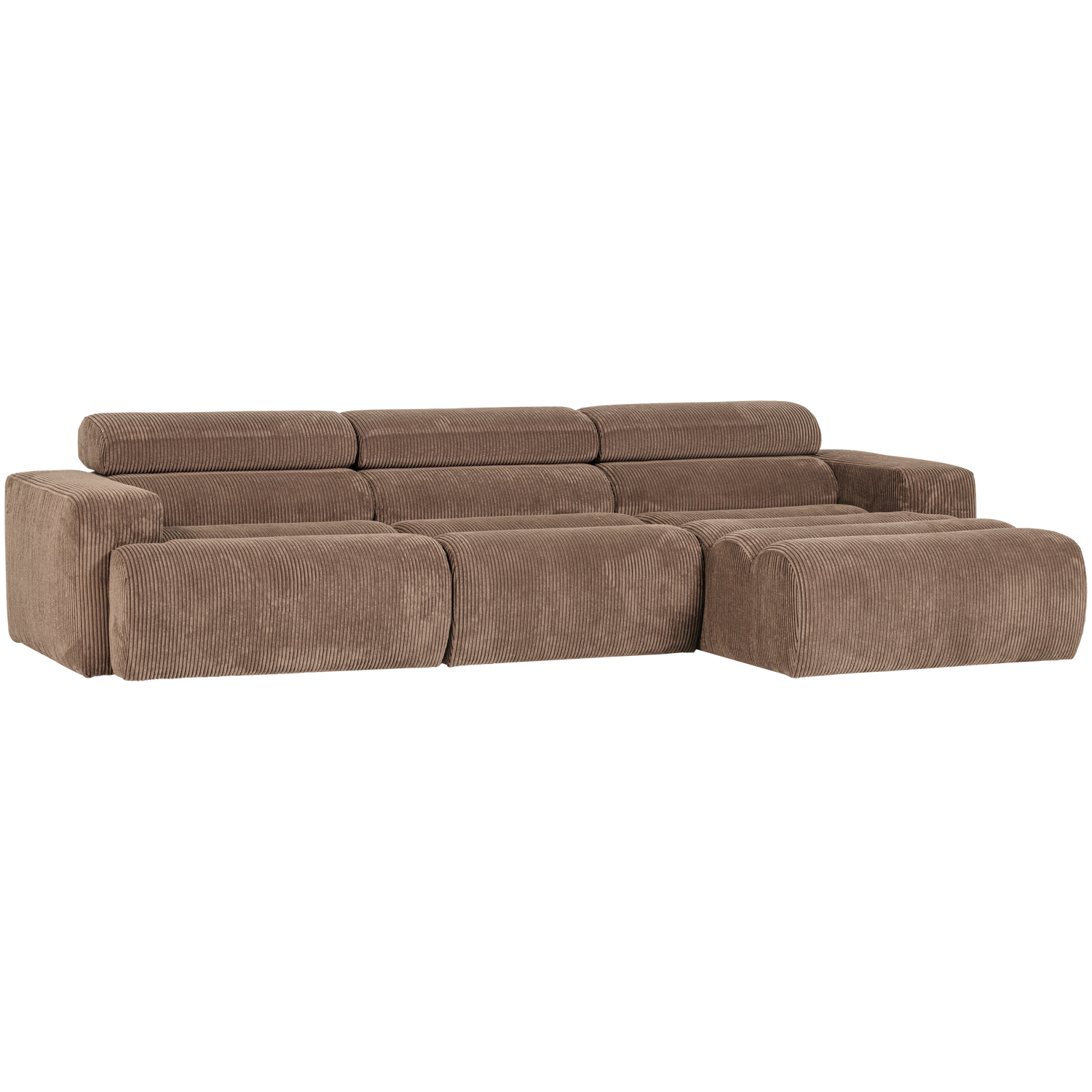 Novi chaise longue bank rechts donkerbruin melange