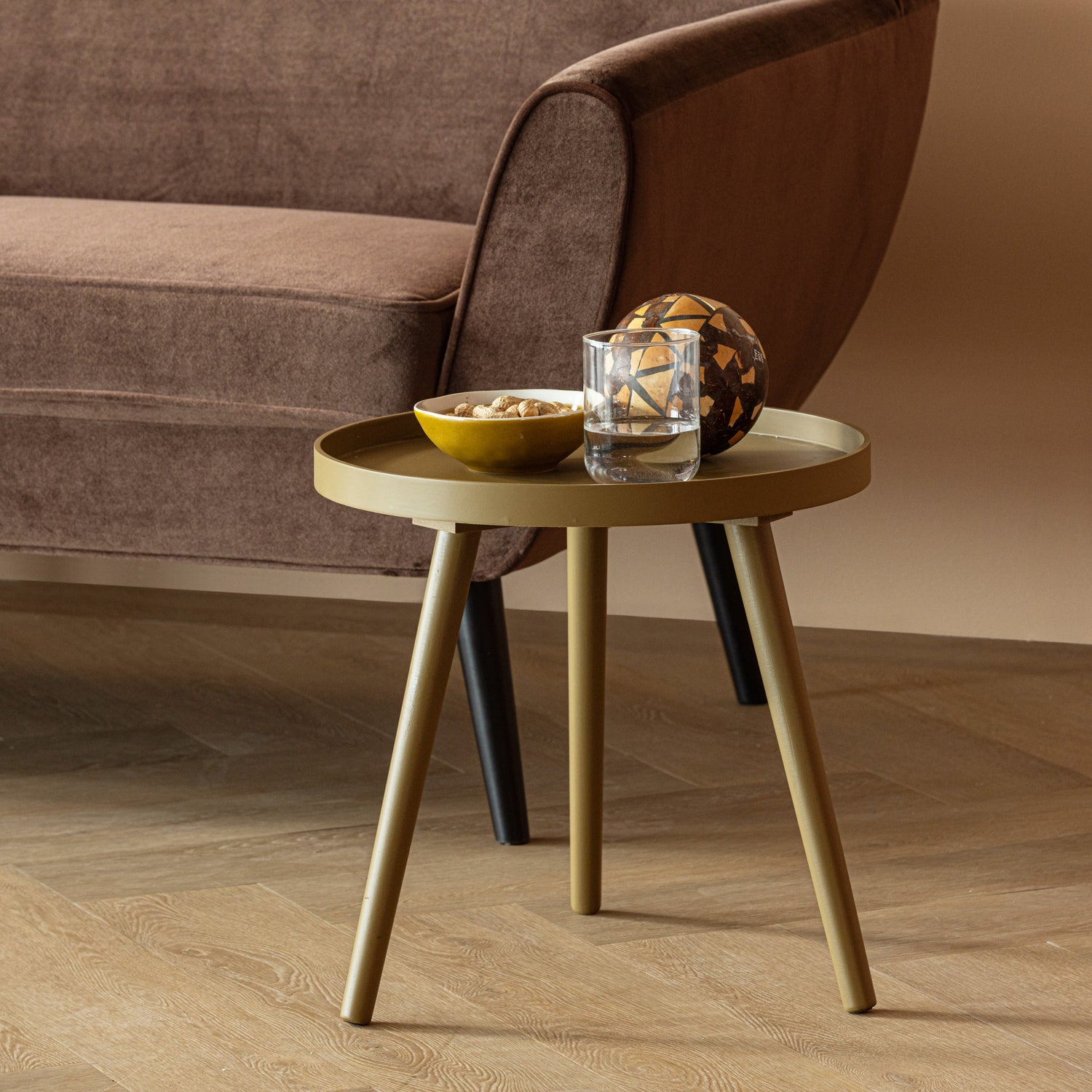 Sasha bijzettafel o41 cm hout honinggeel [fsc]