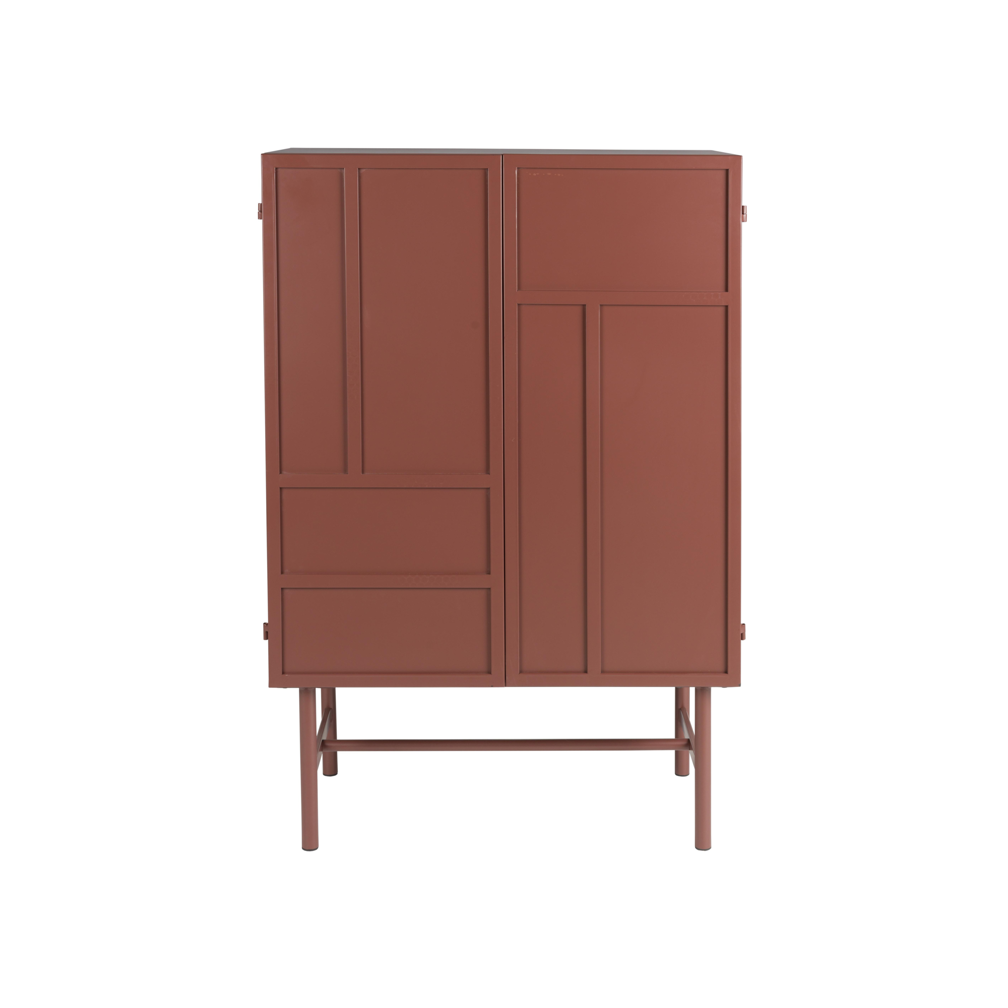 Davis kast metaal bruin/ rood