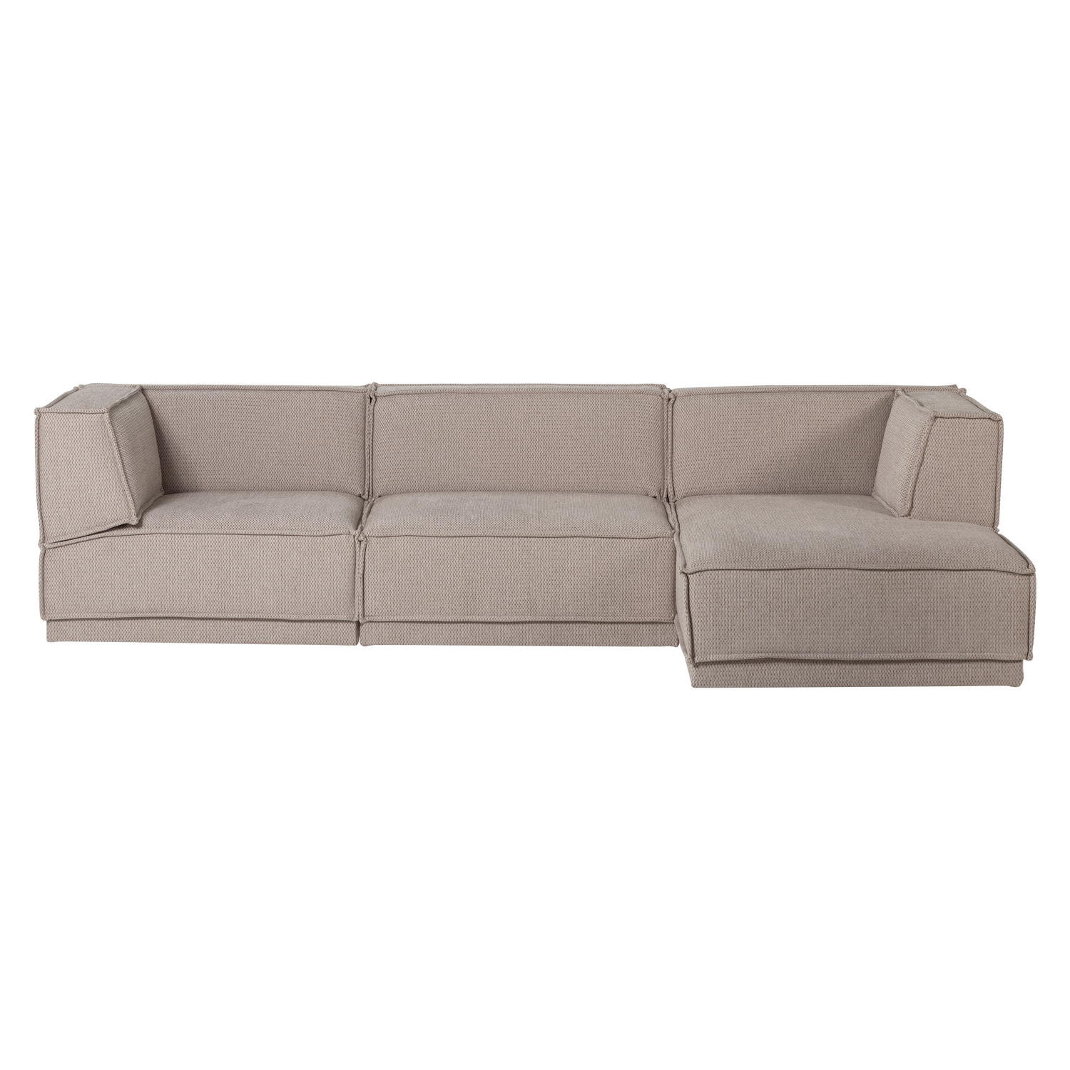 Manu chaise longue bank rechts velvet bruin [fsc]