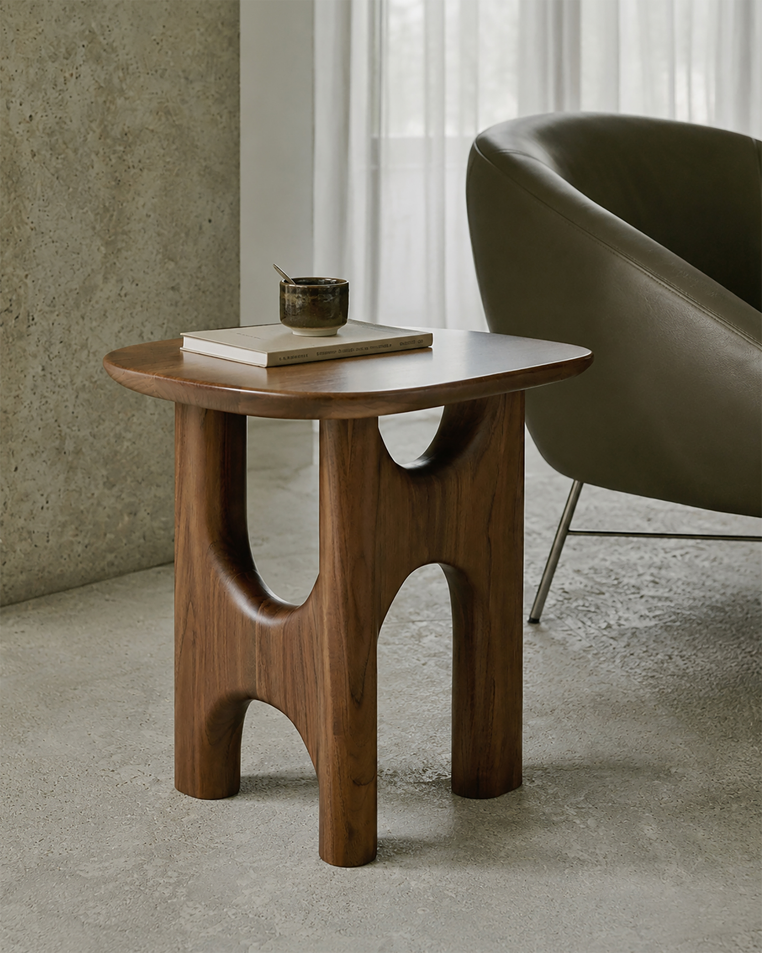 Bijzettafel Flow teak wild brown