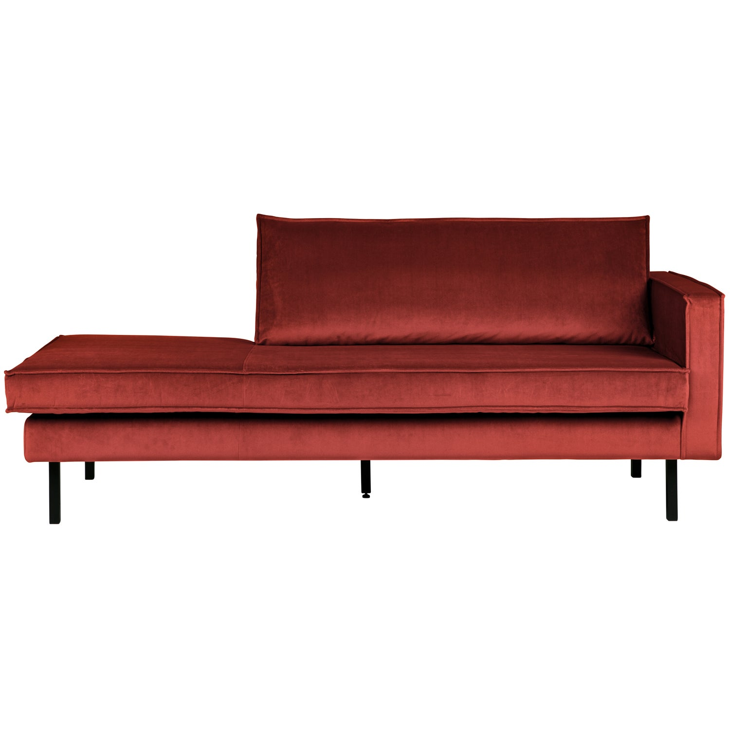 Rodeo daybed rechts ribstof bruin