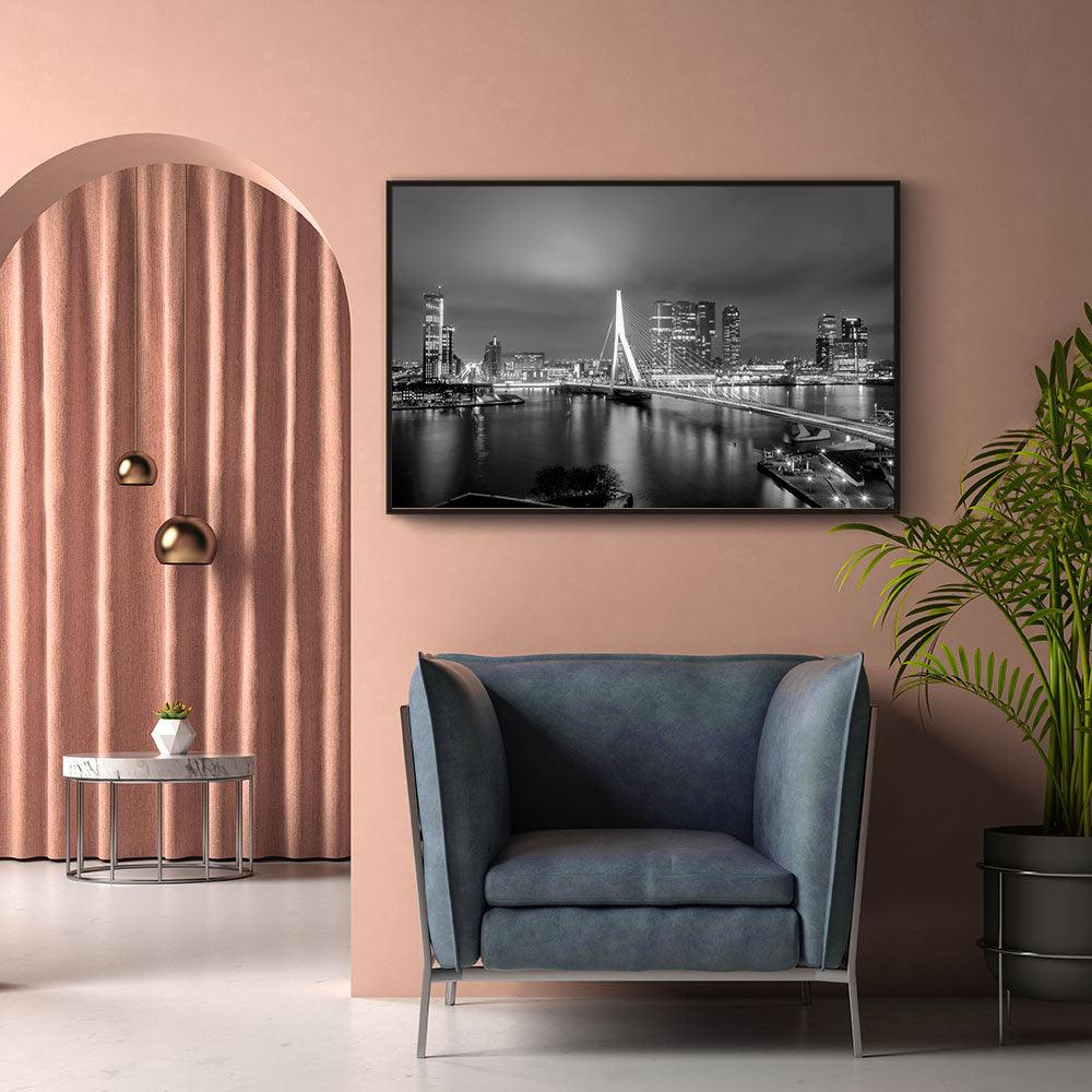 Walljar canvas schilderij - Rotterdam Skyline II