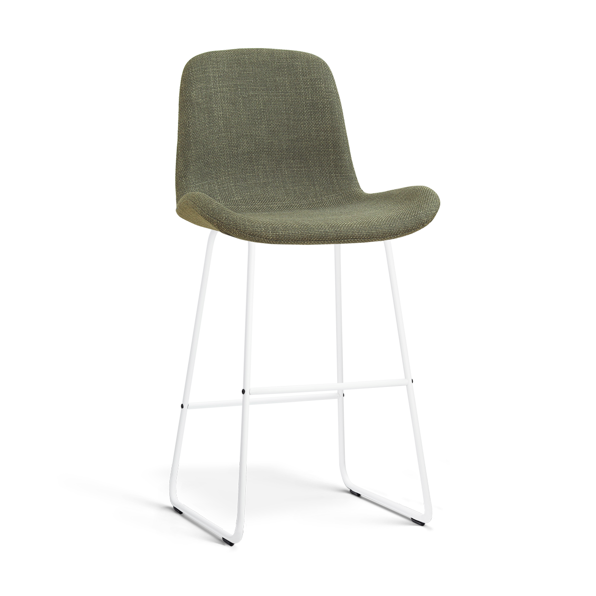 Barkruk Nino-Fé wit onderstel rib beige 75 cm