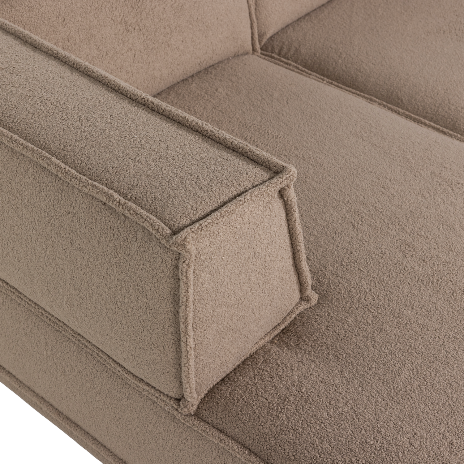 Manu chaise longue bank links velvet bruin [fsc]