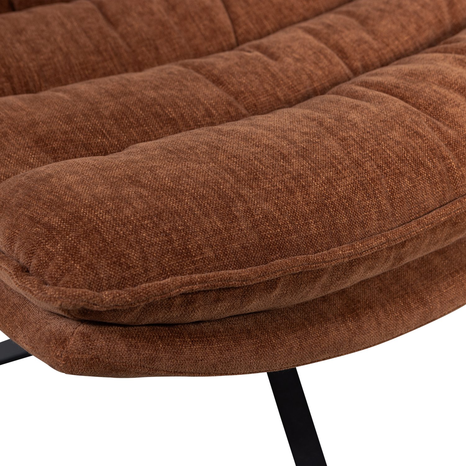 Kube draaifauteuil met hocker bruin