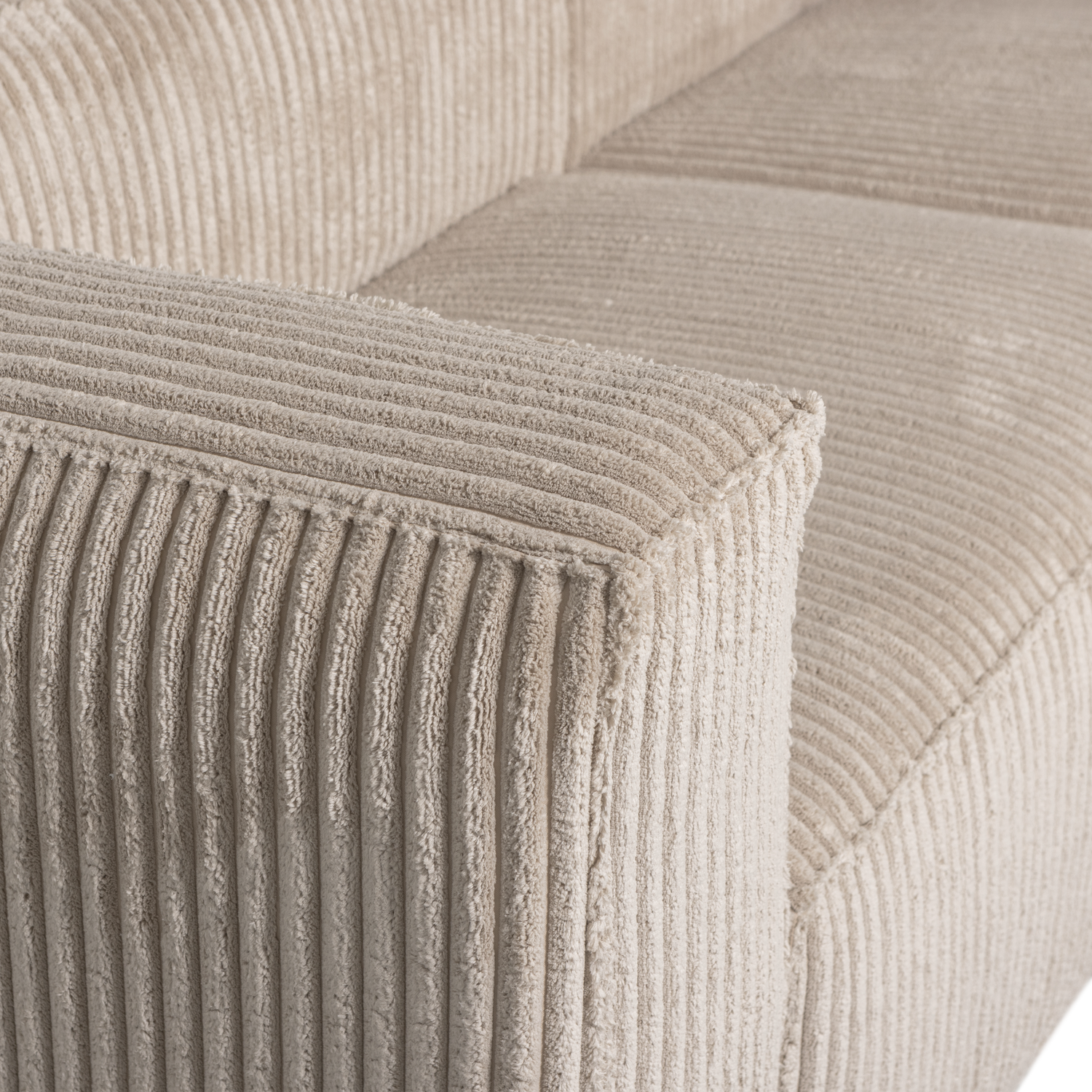 Bean chaise longue bank rechts chenille velvet taupe