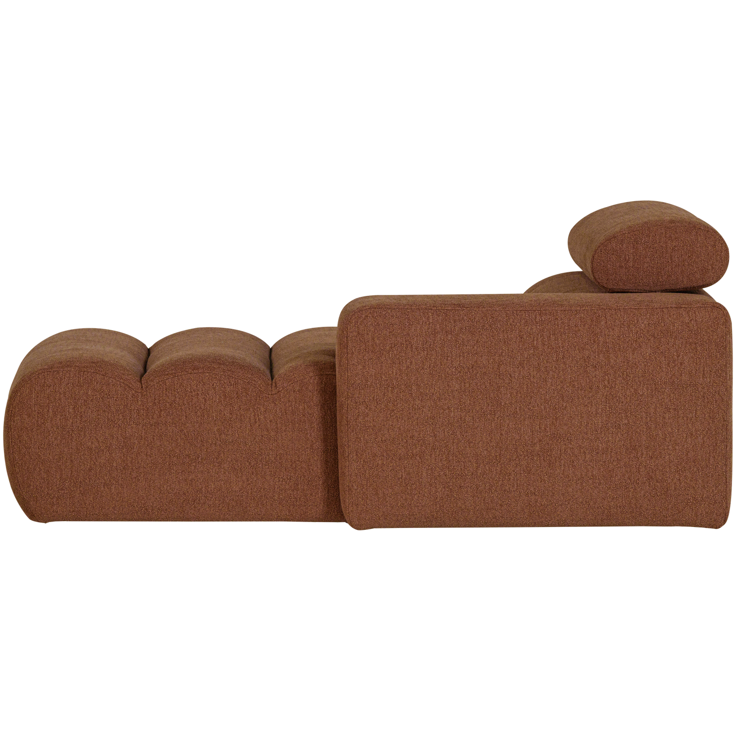 Novi chaise longue element arm rechts boucle karamelbruin