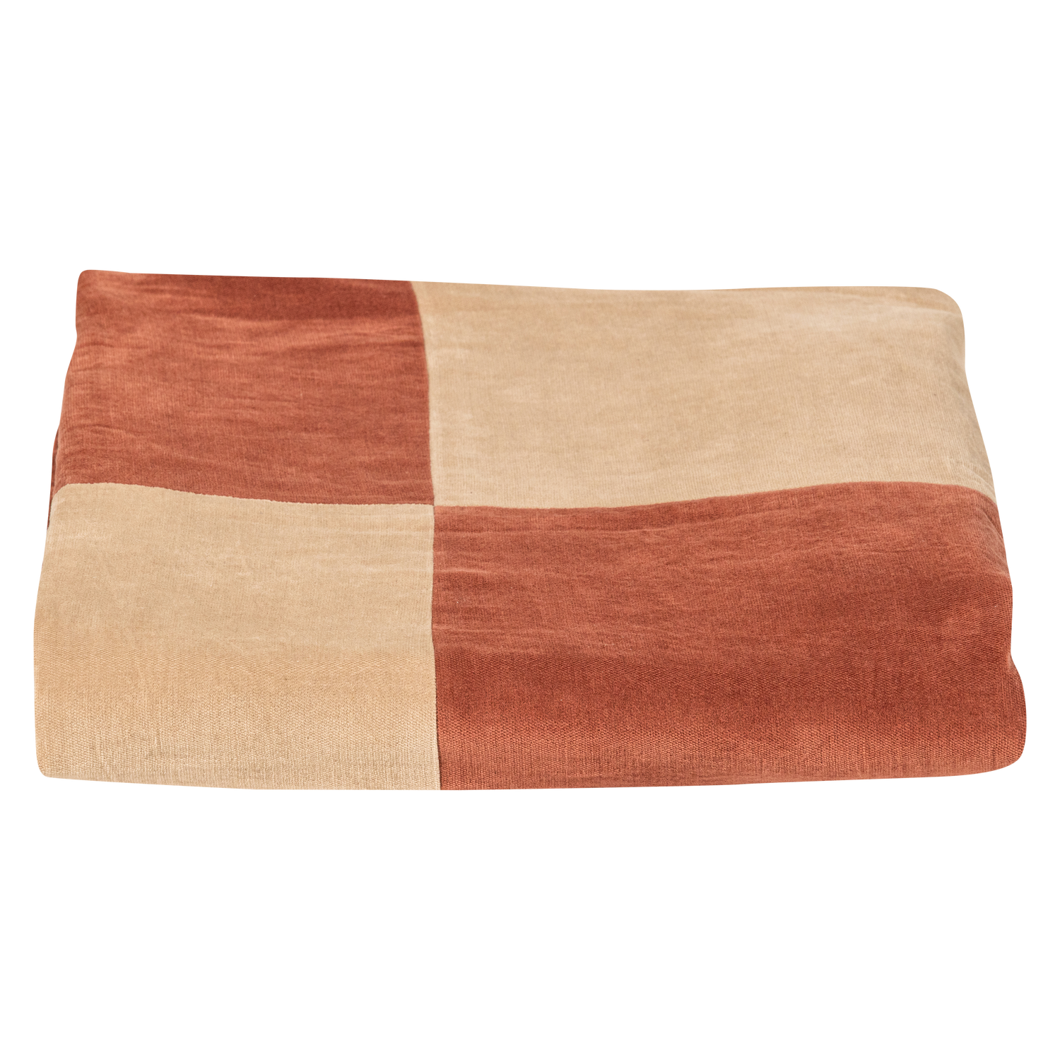 Zena plaid 130x170 cm velvet roestbruin/beige