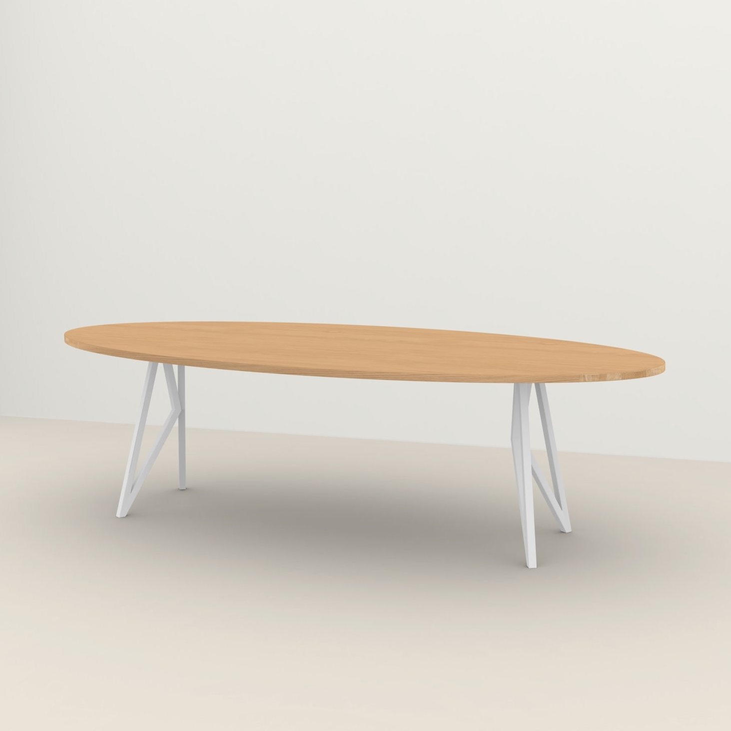 Studio HENK tafel Butterfly Ovaal - wit frame, hardwax light 3041