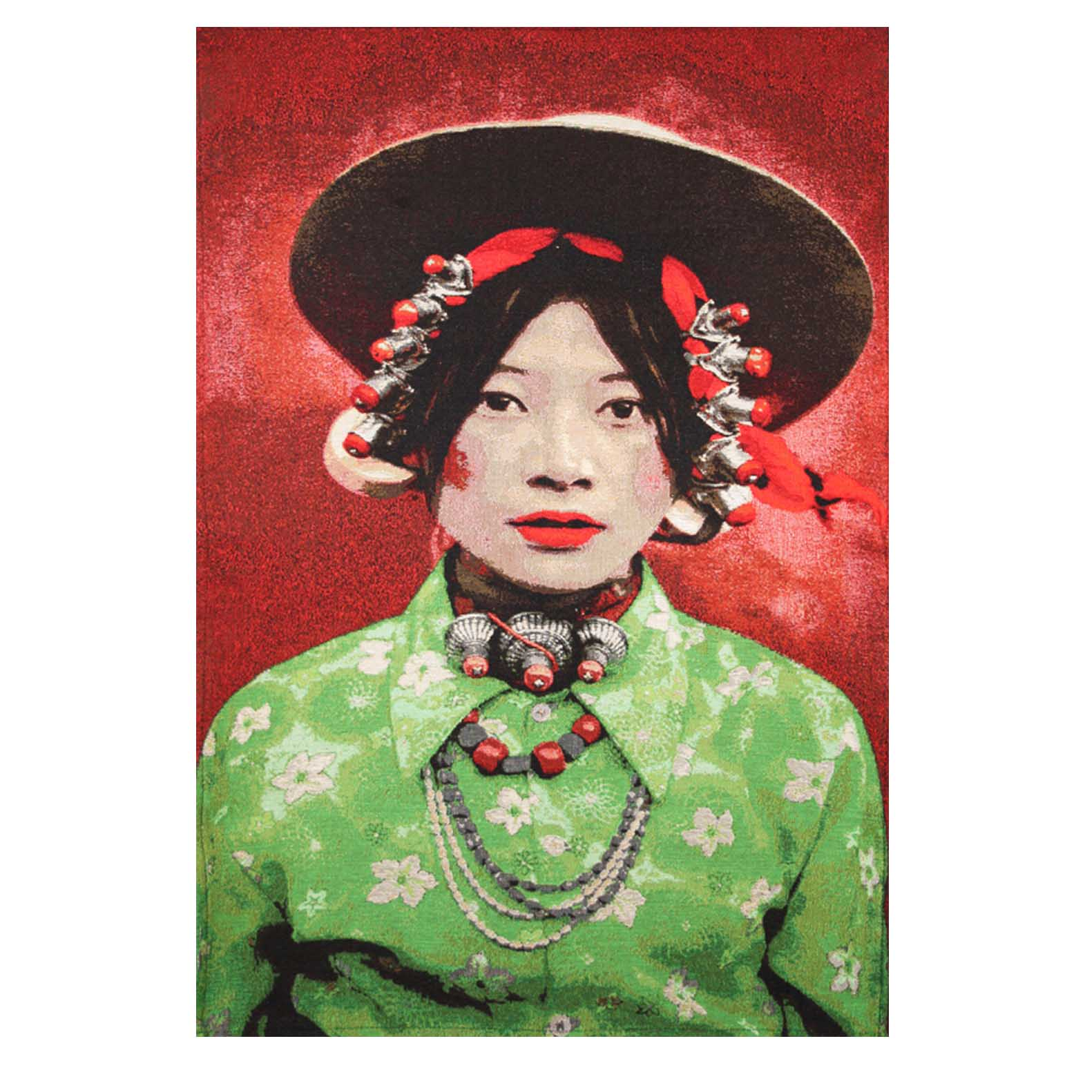 Wandpaneel geweven Tibetan Girl