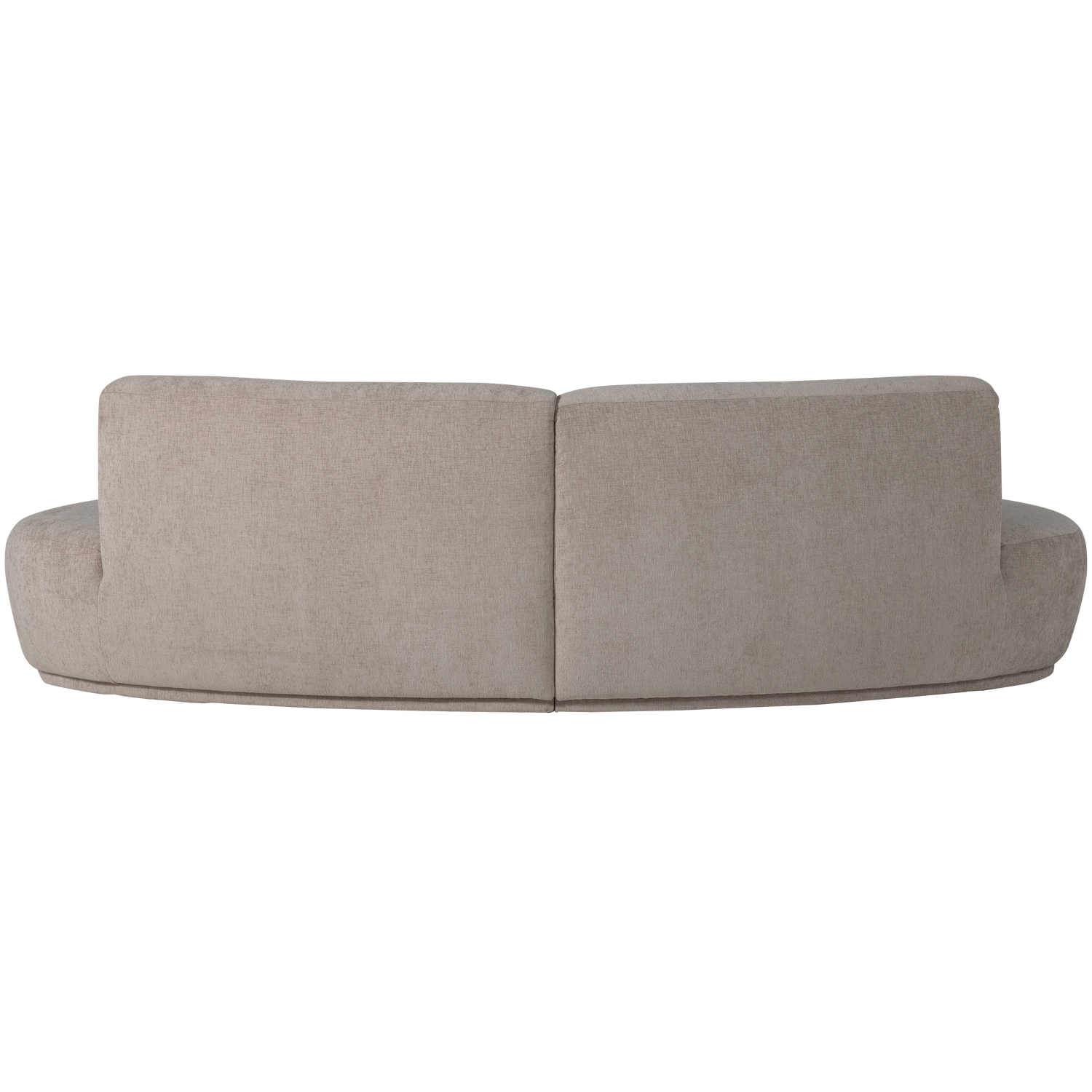 Batavier half ronde bank 4-zits velvet lichtbruin melange