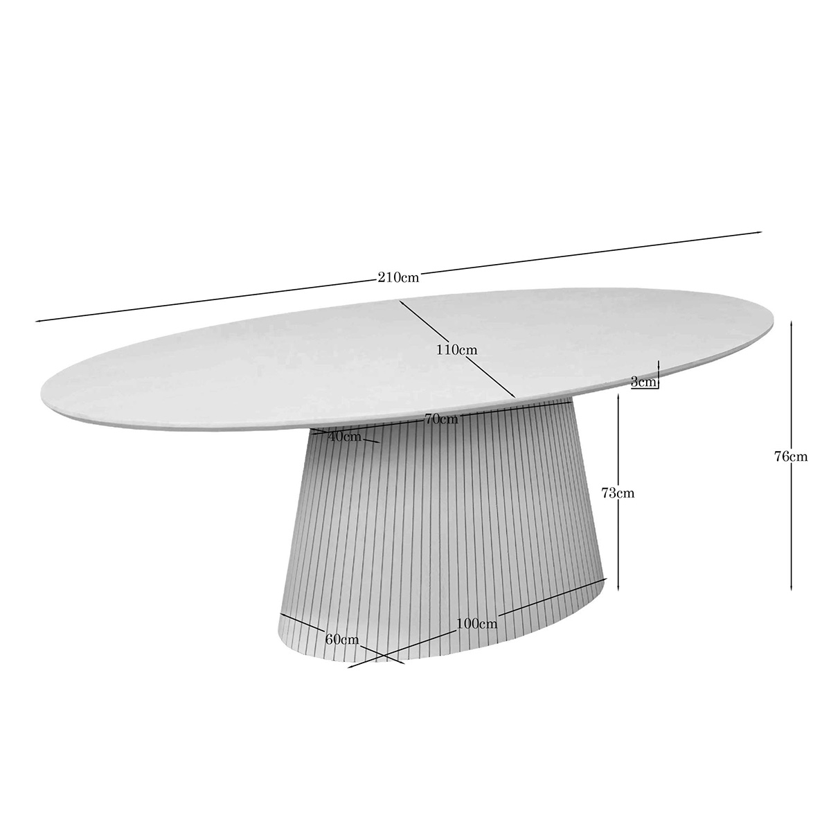 Eettafel Ovaal Sol Witzand