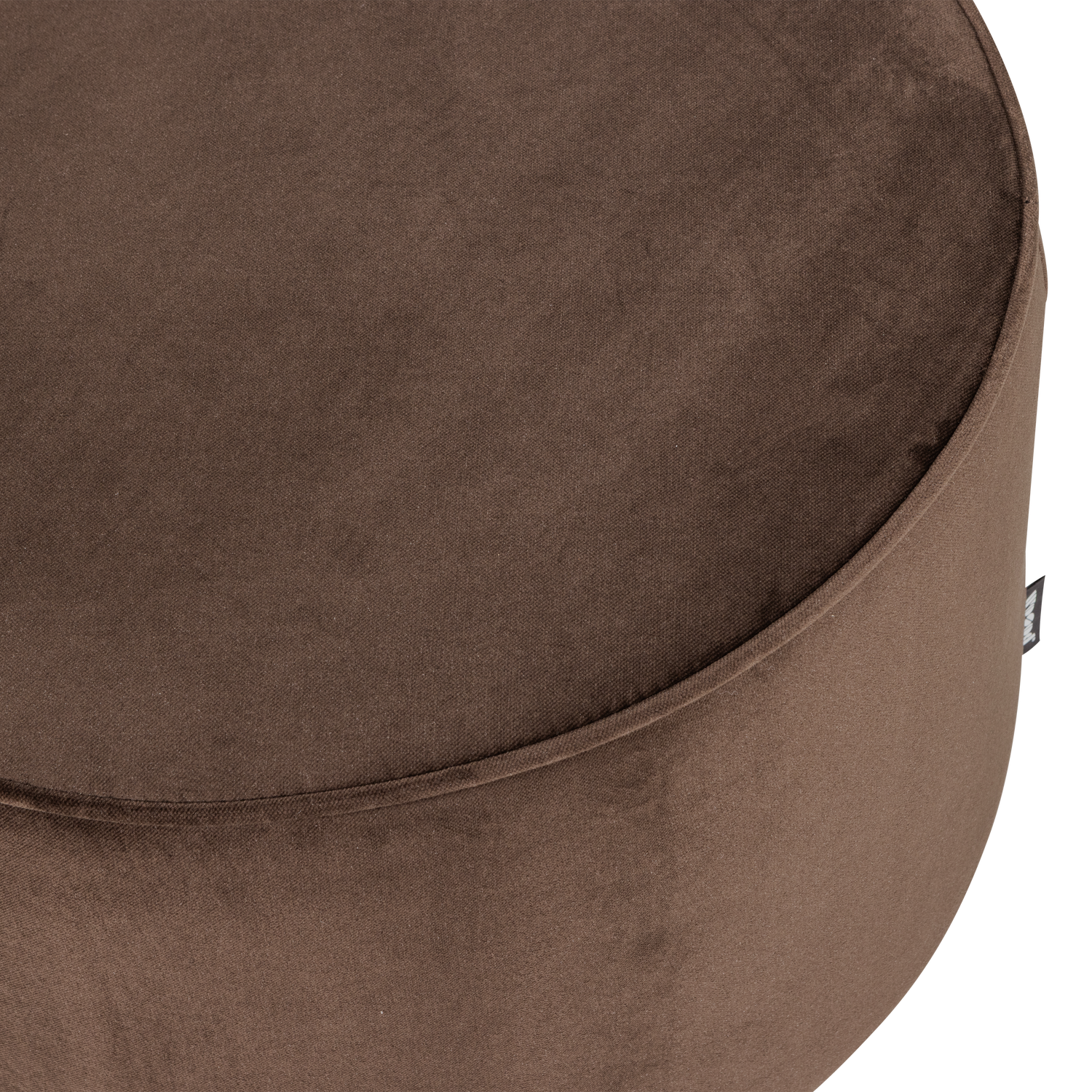 Sara poef laag 36xo60 cm velvet donkerbruin [fsc]