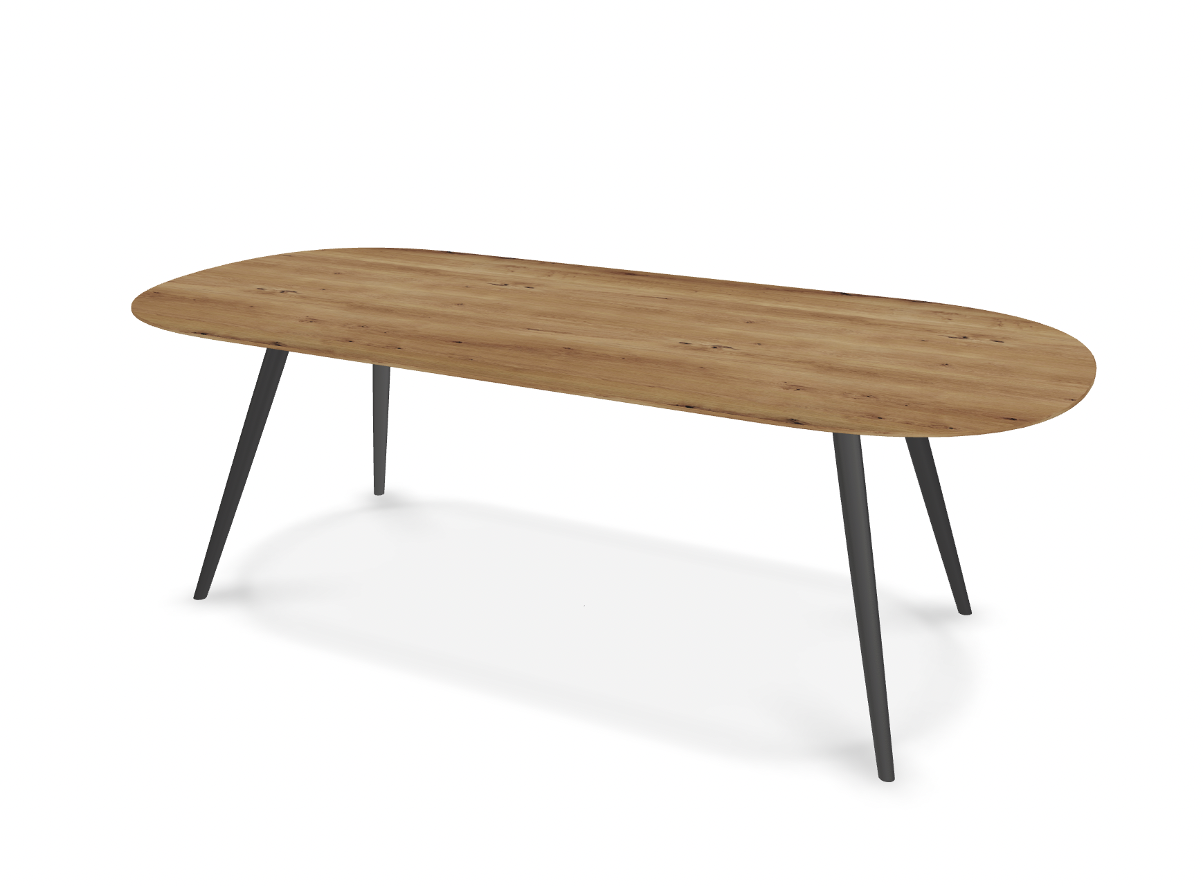 They &amp; Me eettafel Joy – plat ovaal – eiken rustiek olie - onderstel RAL9017 verkeerszwart