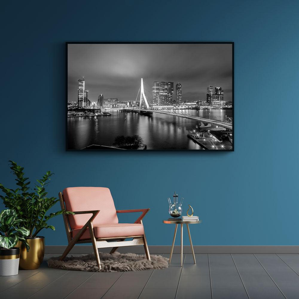 Walljar canvas schilderij - Rotterdam Skyline II