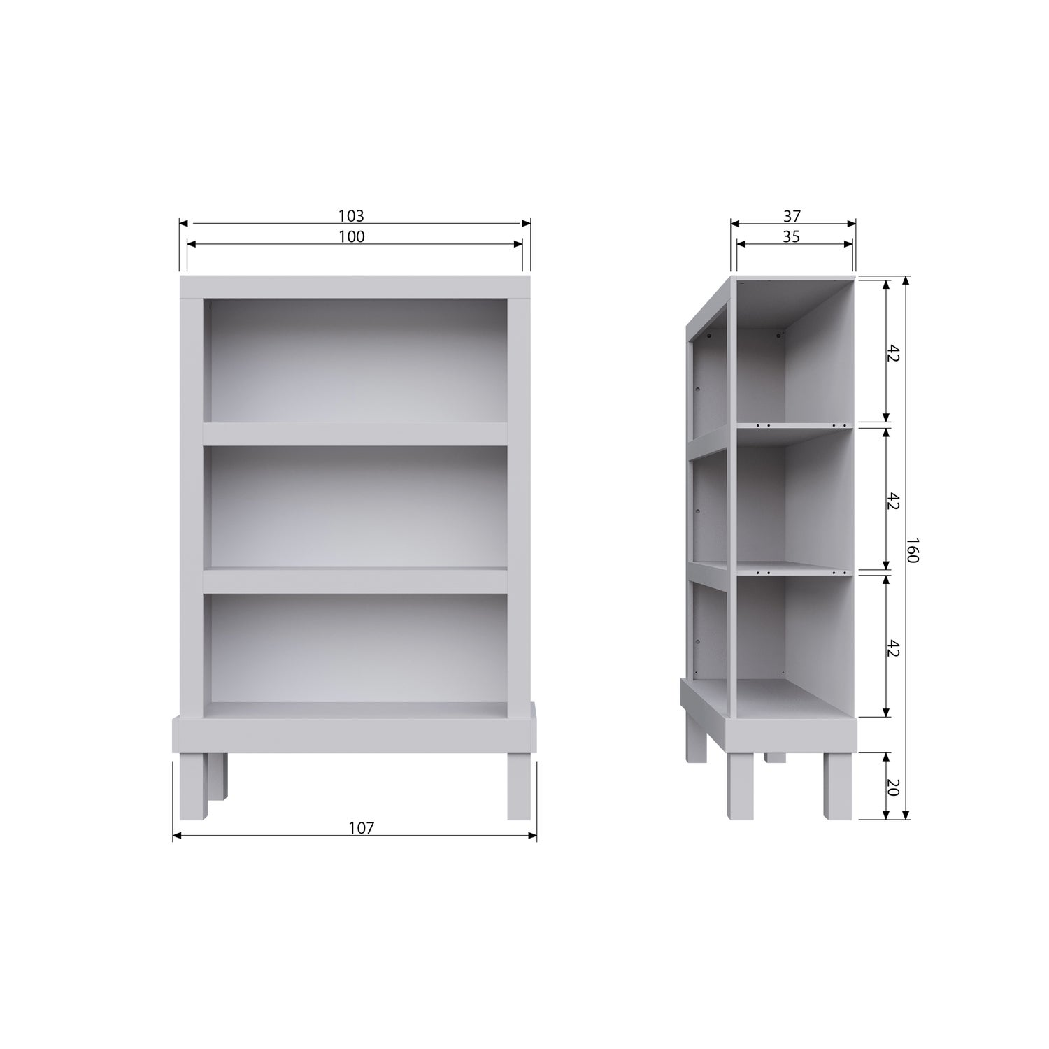 Bonk open kast grenen matzwart [fsc]