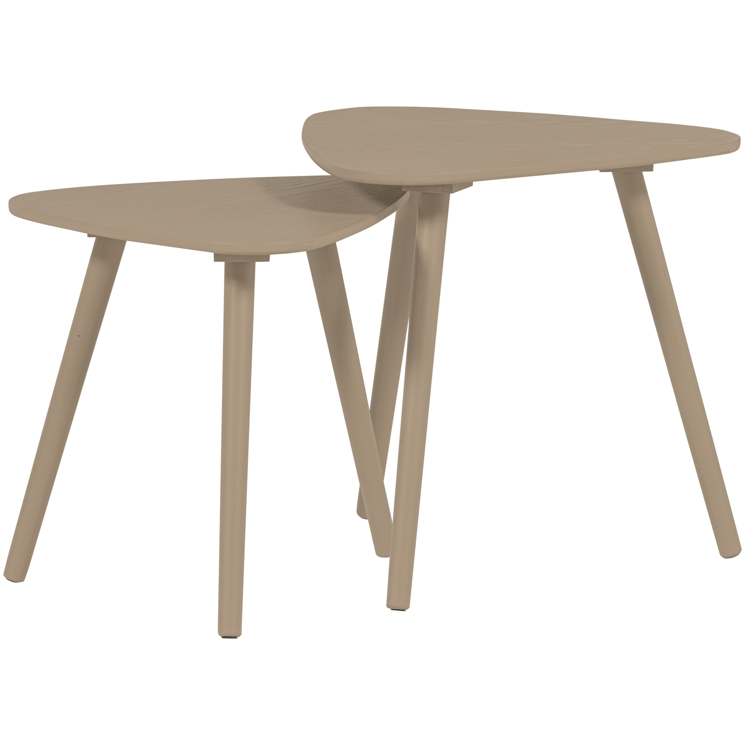 Nila bijzettafels hout zand - set van 2