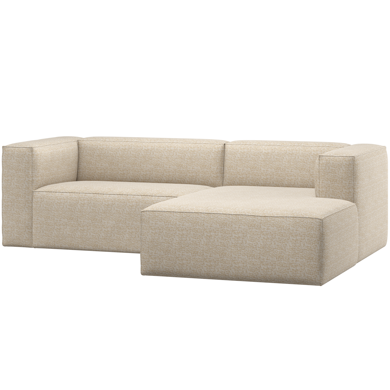 Bean chaise longue bank rechts chenille velvet taupe
